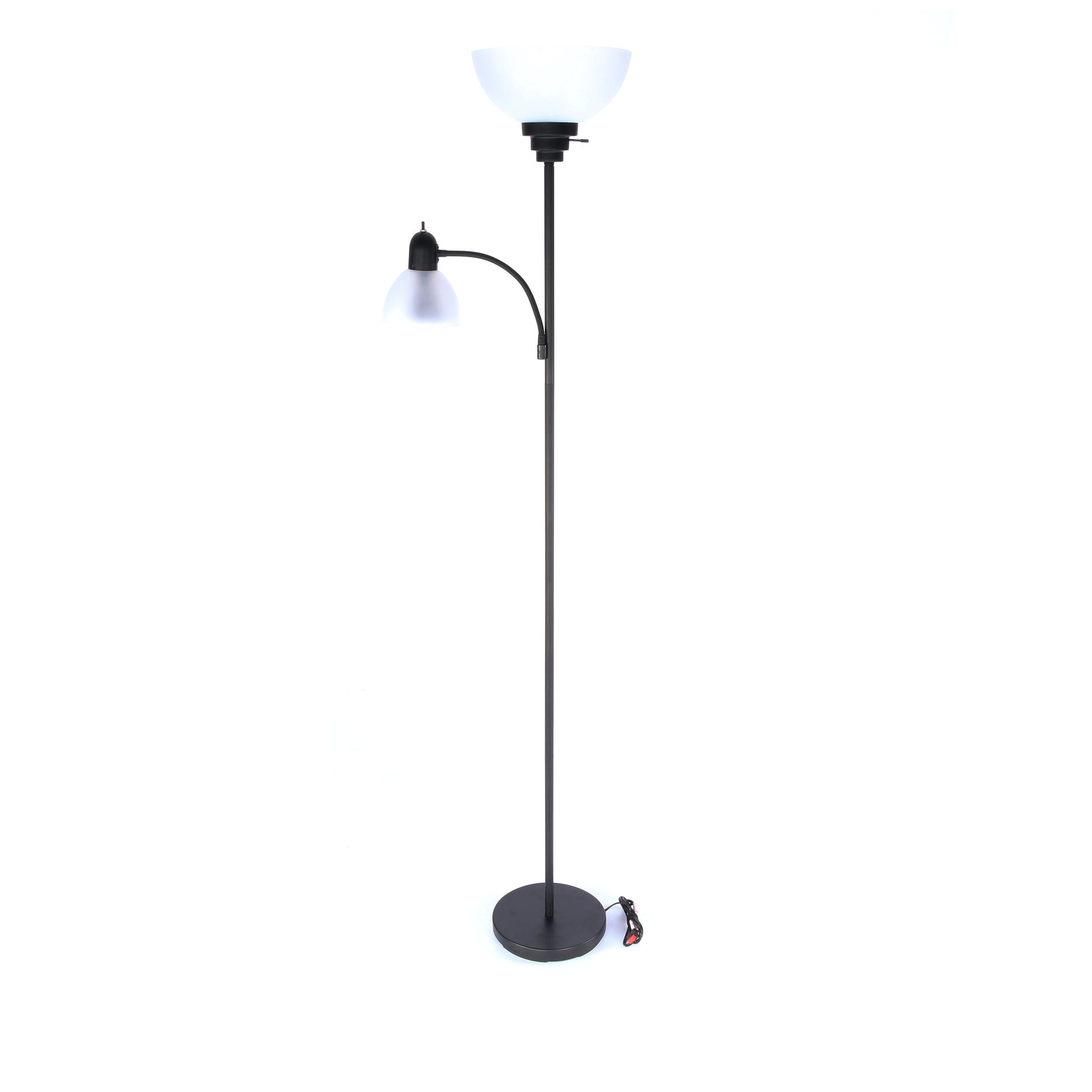 Style Selections 71-in Black Torchiere with Reading Light Floor Lamp in the Floor  Lamps department at Lowes.com