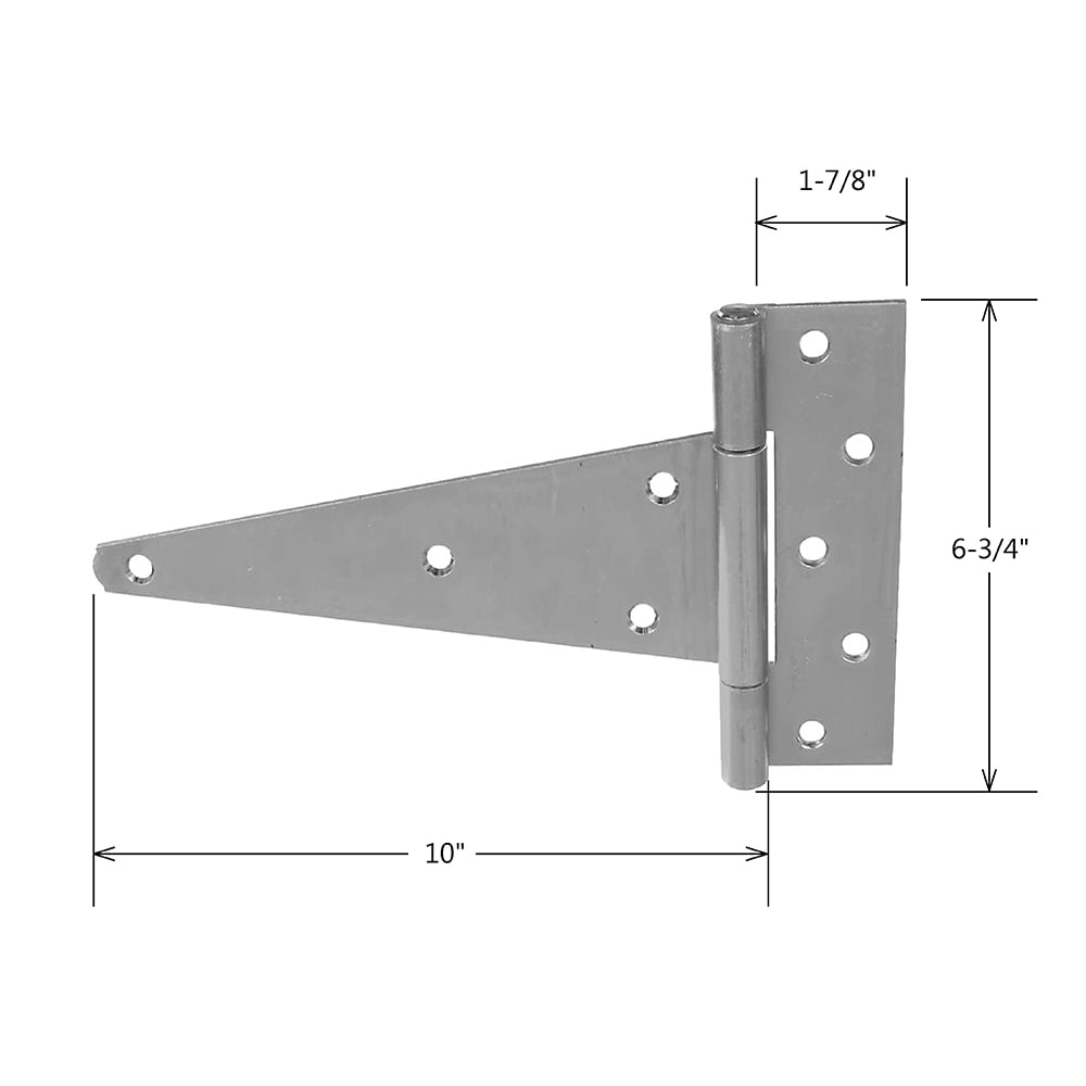 RELIABILT 10-in H Zinc Plated T-shaped Interior/Exterior Door Hinge in the  Door Hinges department at