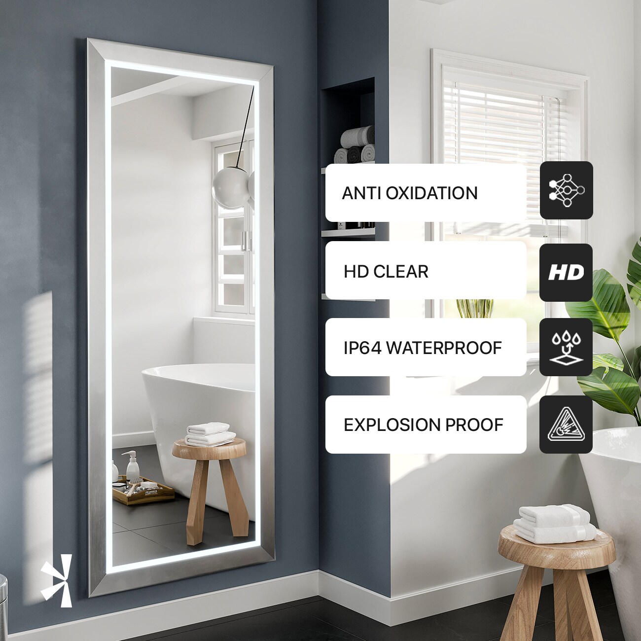 Eviva EVMR77-24X67-LED Framed-Bath-Mirrors - View #6