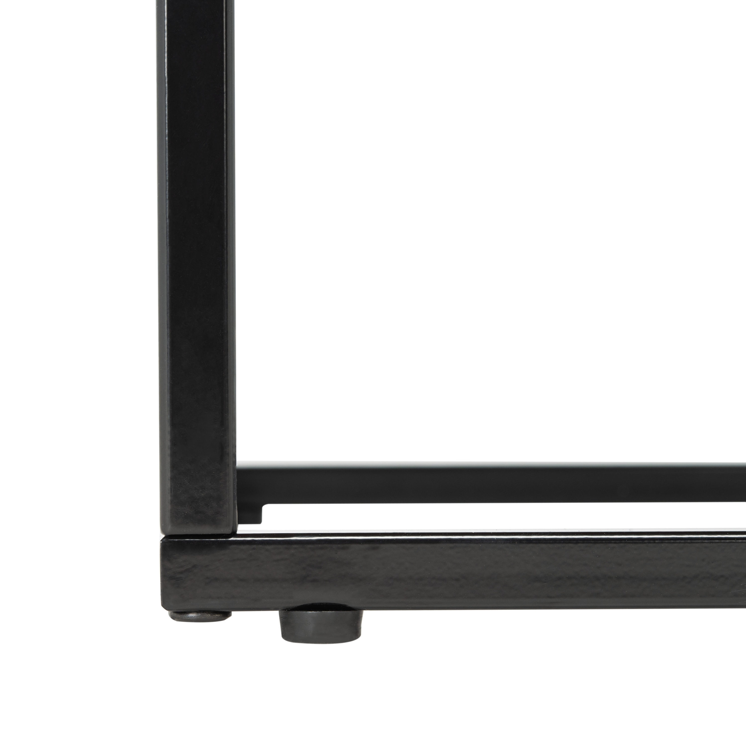Marquise Brown Mahogany and Black Metal 1-Drawer Nightstand