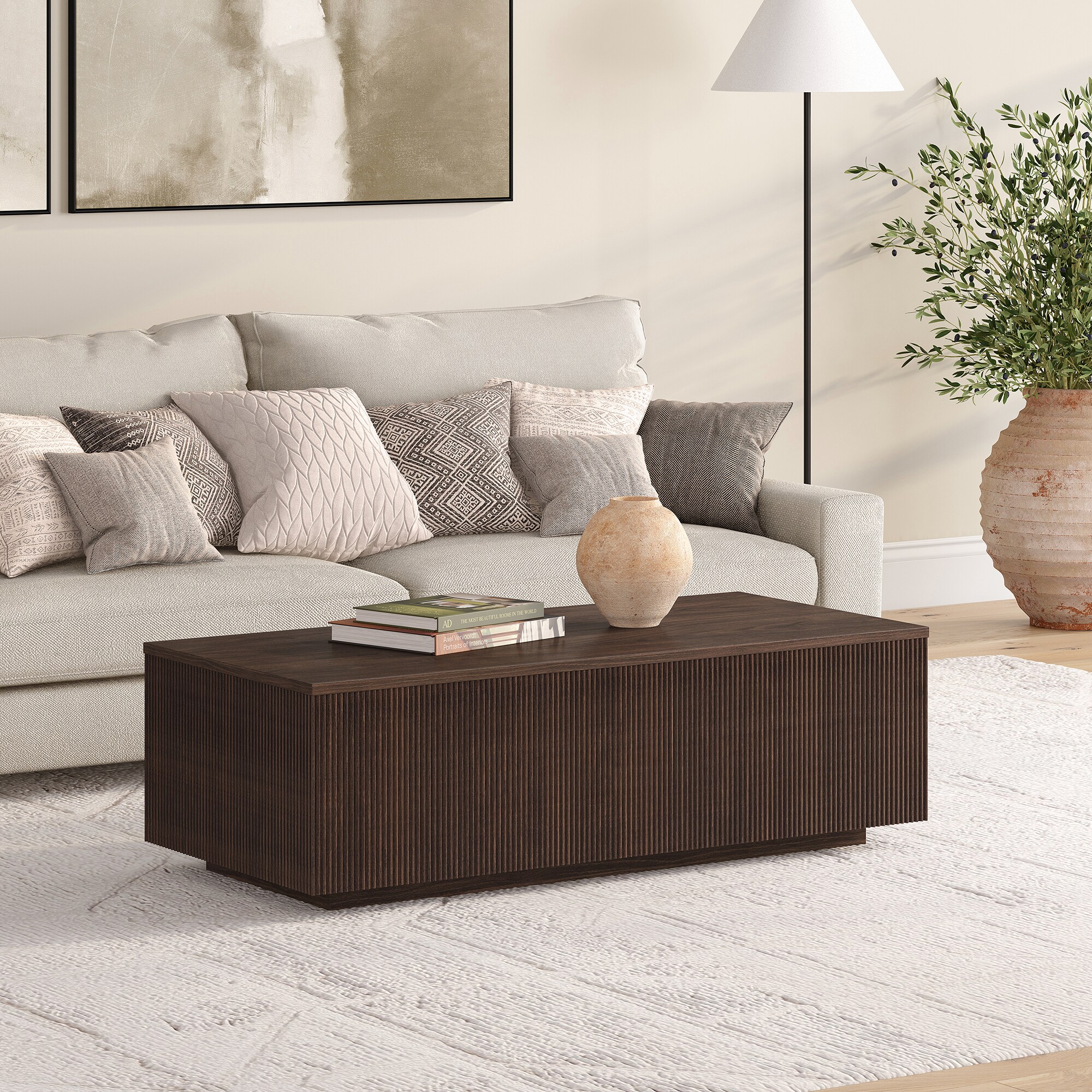 Hailey Home CT2346 Reyes Alder Brown MDF Modern Coffee Table