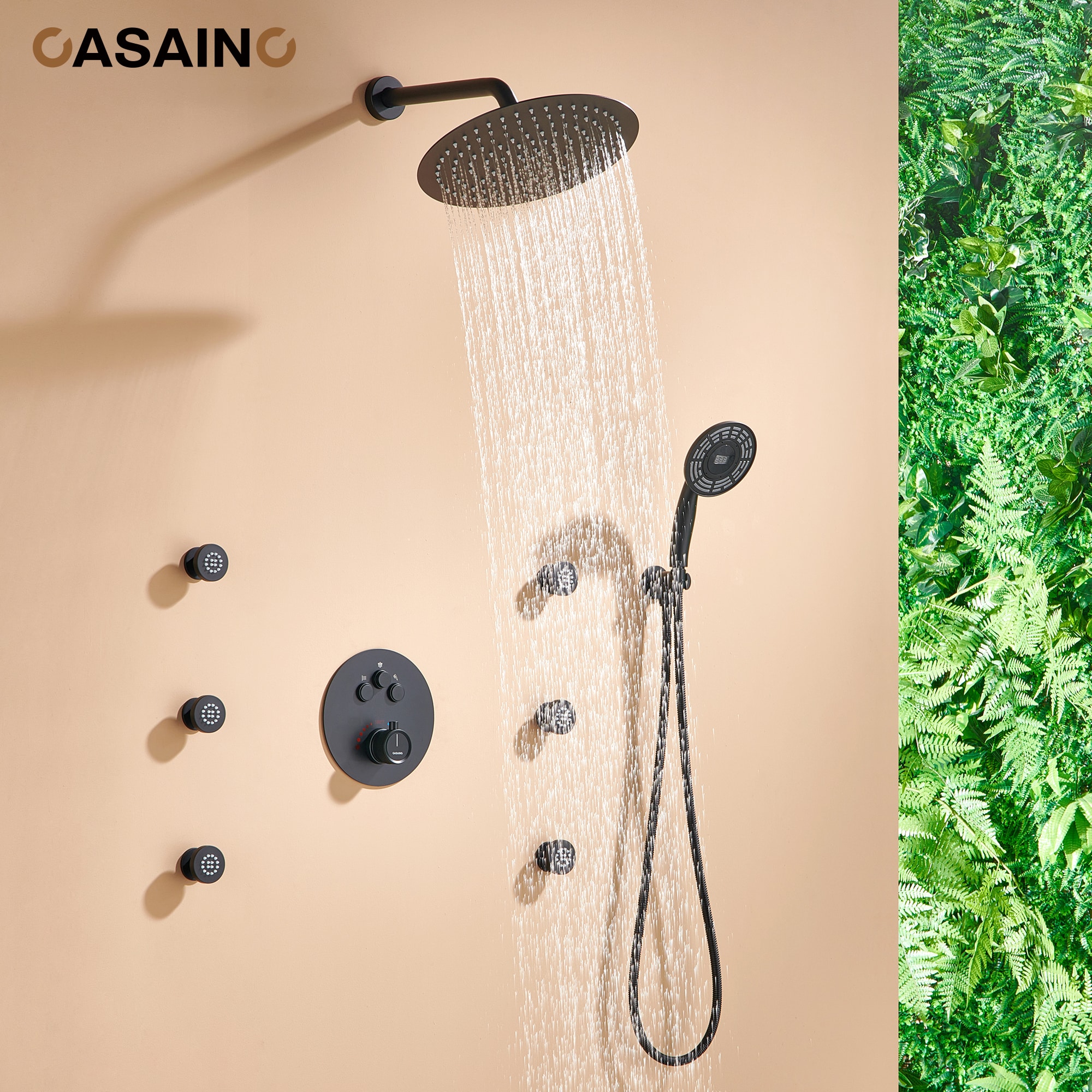 CASAINC CS6216-12MB Showerhead-Bar-Panels - View #4