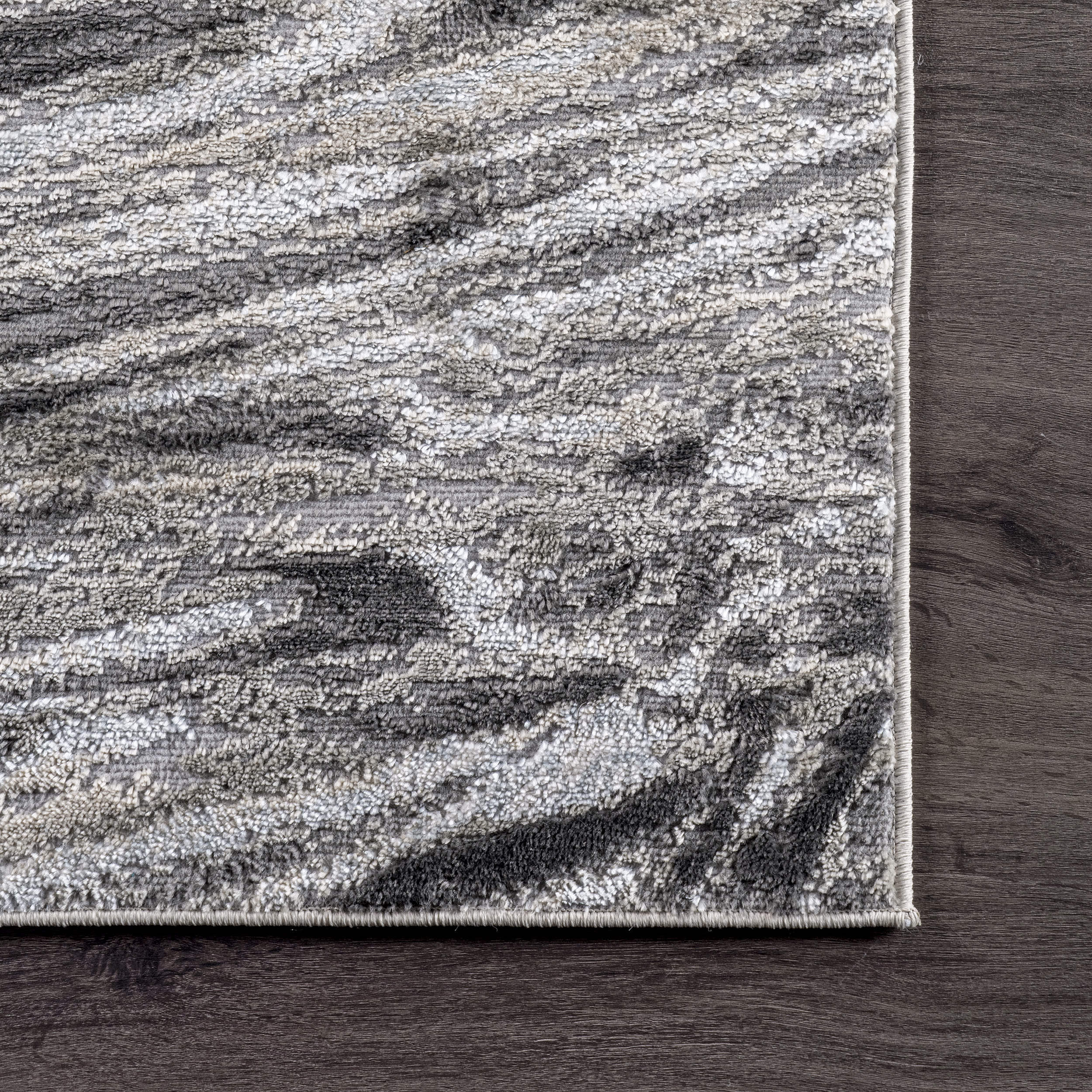 Abstract Braided Marble 5'x8' Area Rug in Gray Synthetic