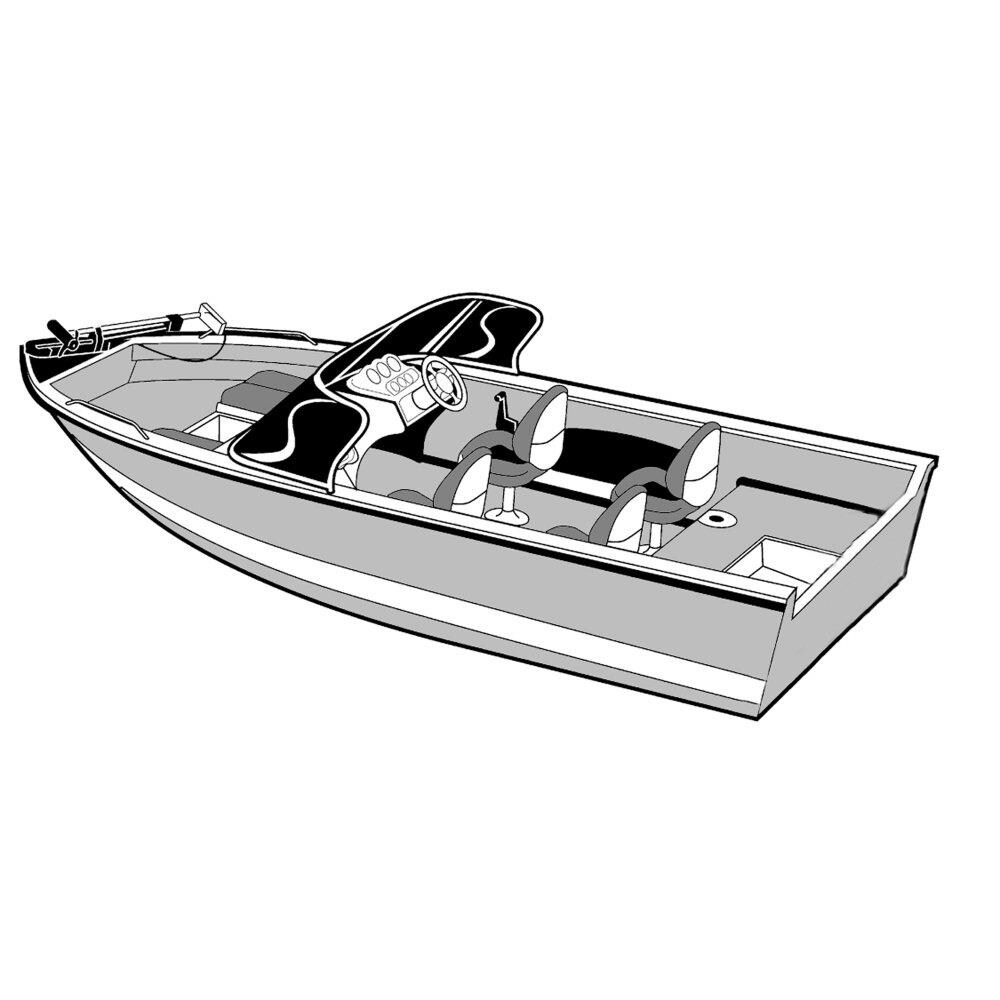 Carver Styled-to-Fit Cover for Outboard Aluminum V-Hull Boat with Walk-Thru  Windshield - 16-ft 6-in Length x 100-in Width at