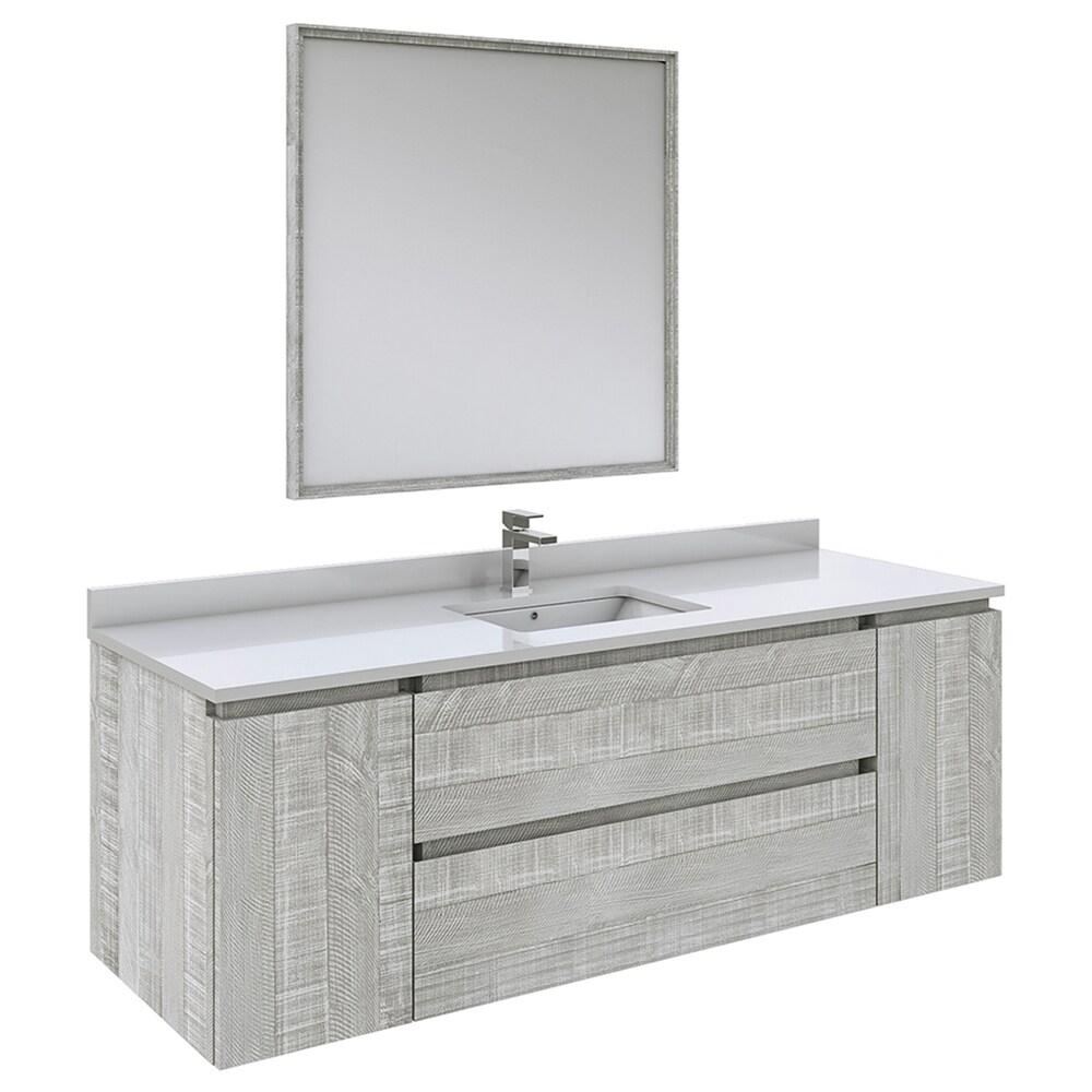 Fresca Coda 14 White Modern Corner Bathroom Vanity