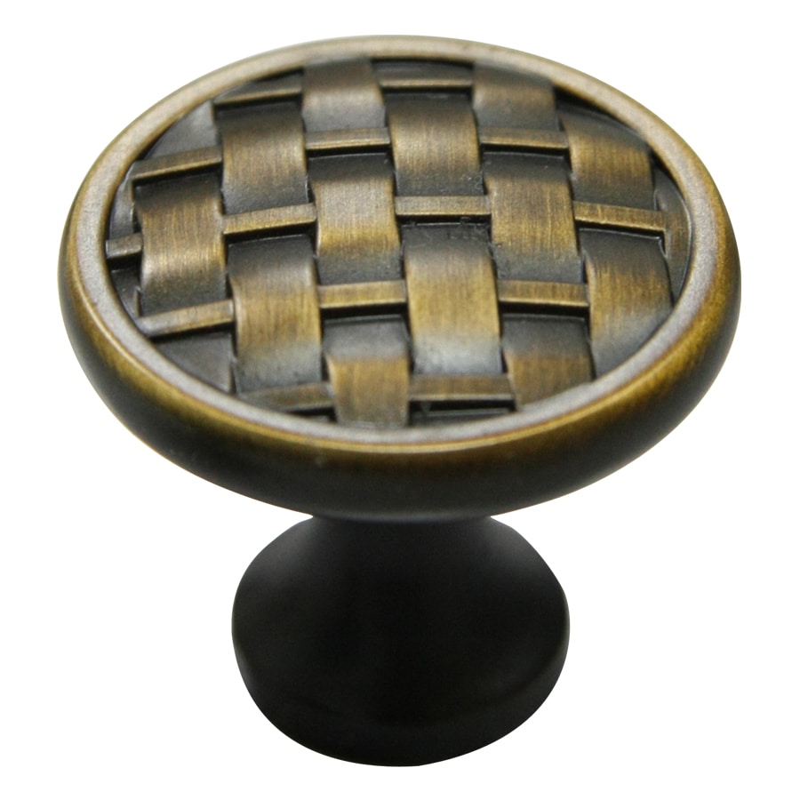 allen + roth Z2436-31.7-AEHYD 1-1/4-in Aged Brass Round Traditional Cabinet Knob