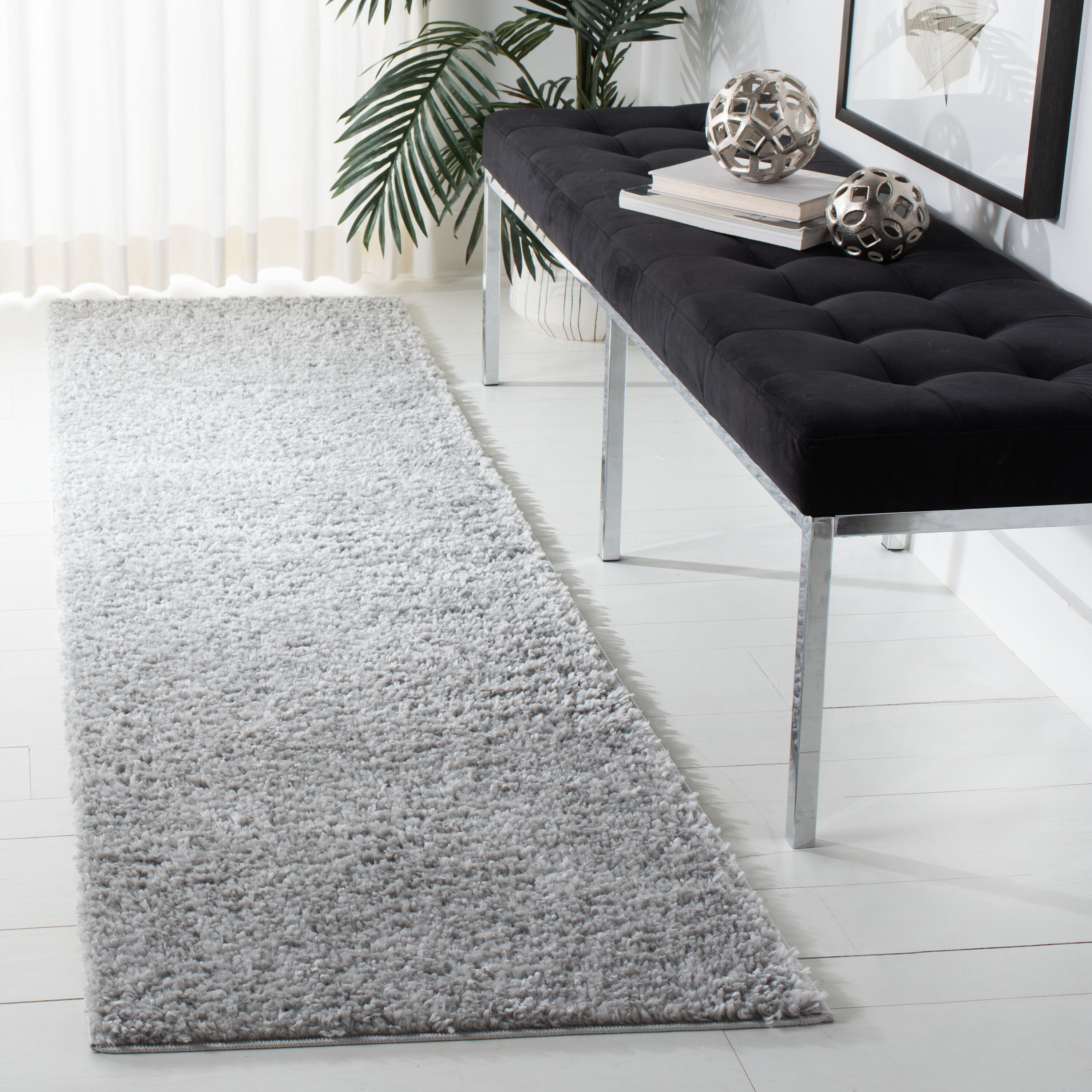 Safavieh - August Shag 900G Silver 2ft-3in x 14ft Runner Rug