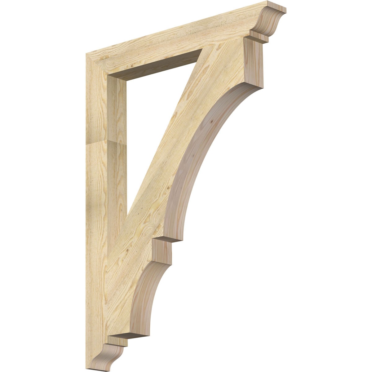 Ekena Millwork BKT04X32X44BOA01RDF Balboa traditional rough sawn 4-in x 32-in x 44-in Douglas fir Brown Wood Standard bracket