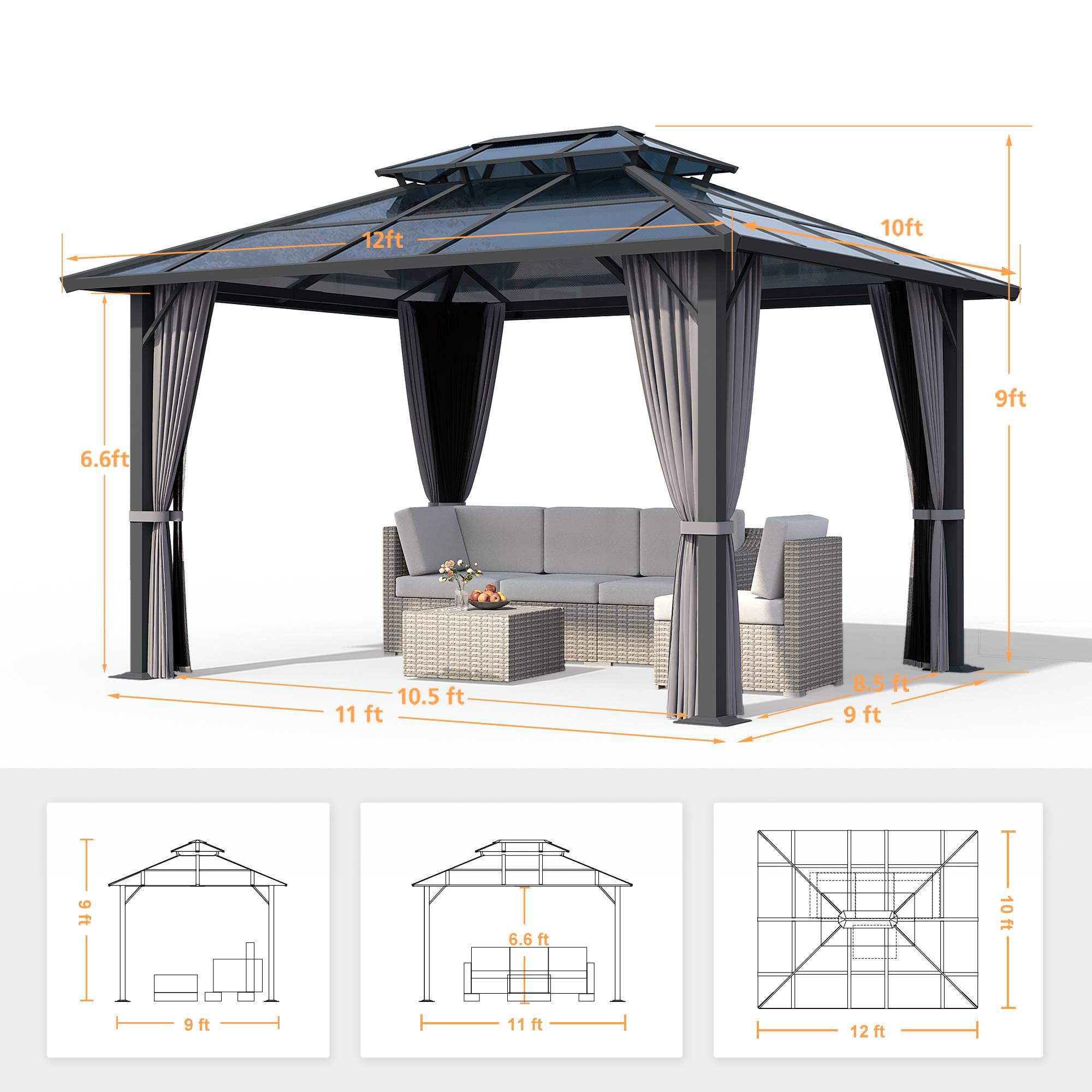  EL-ZPYGS-H-WL3 Wood-Resin-Gazebos - View #6