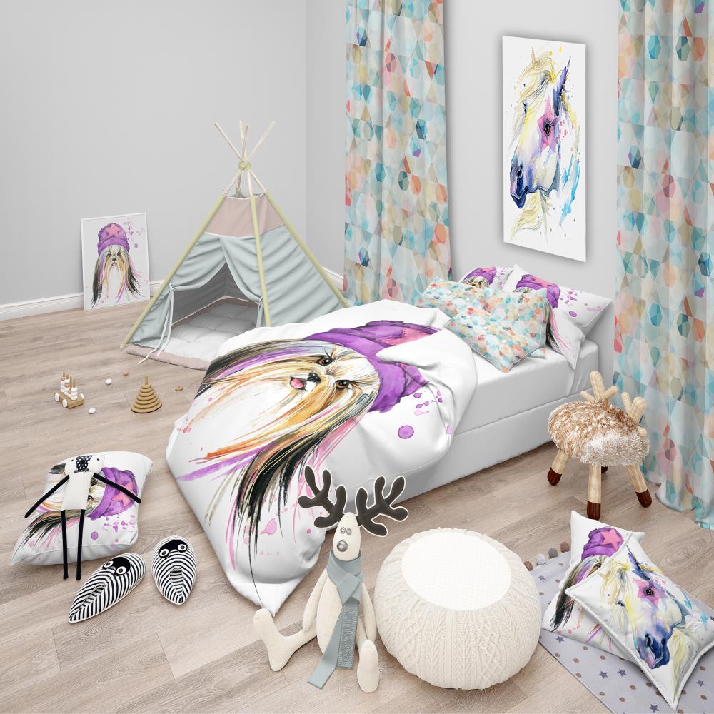 Designart BED13393-T 3 -Piece Purple Twin Duvet cover Set