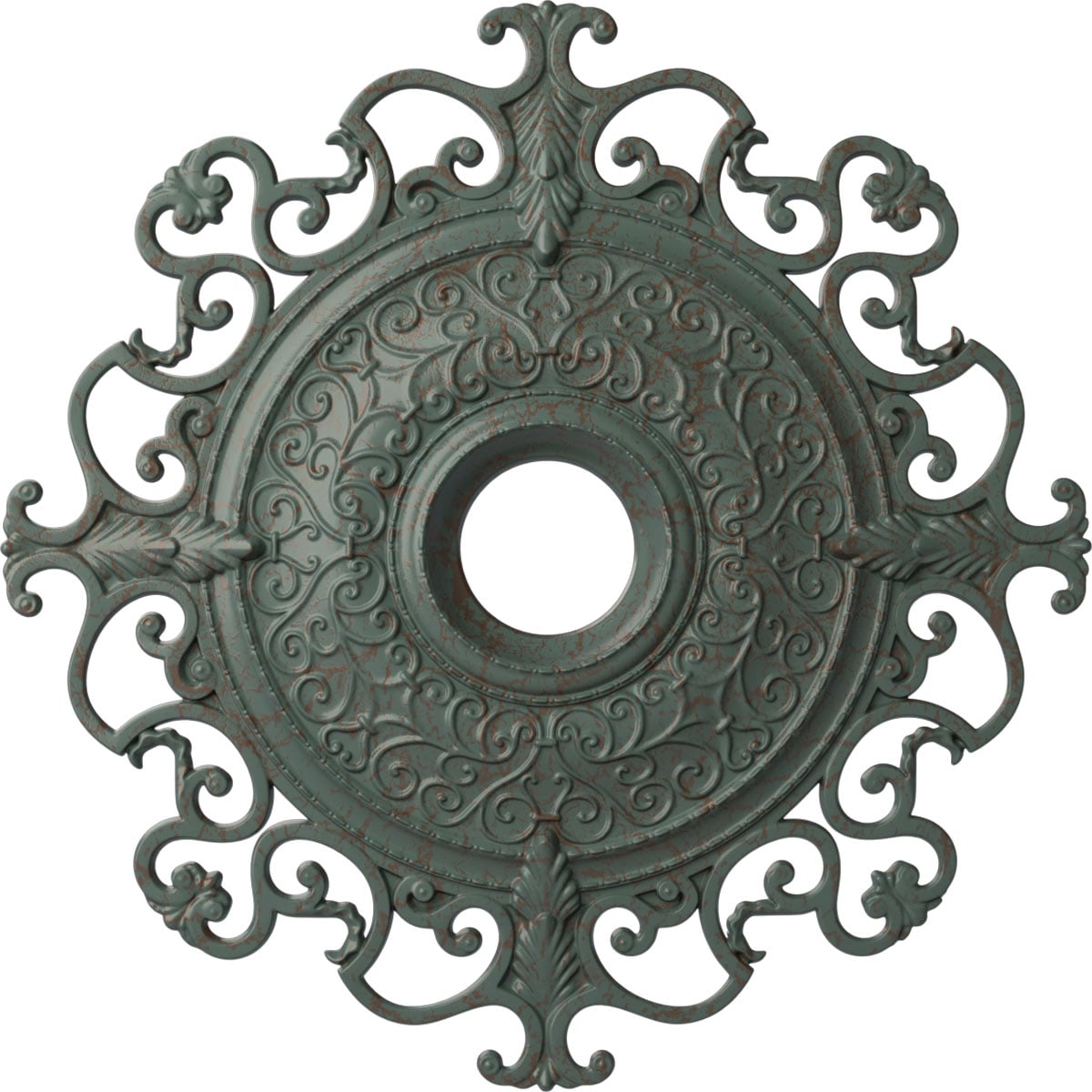 Ekena Millwork CM38OLCBC Orleans 38.375-in W x 38.375-in L Painted Cloud Burst Crackle Polyurethane Whole Ceiling Medallion