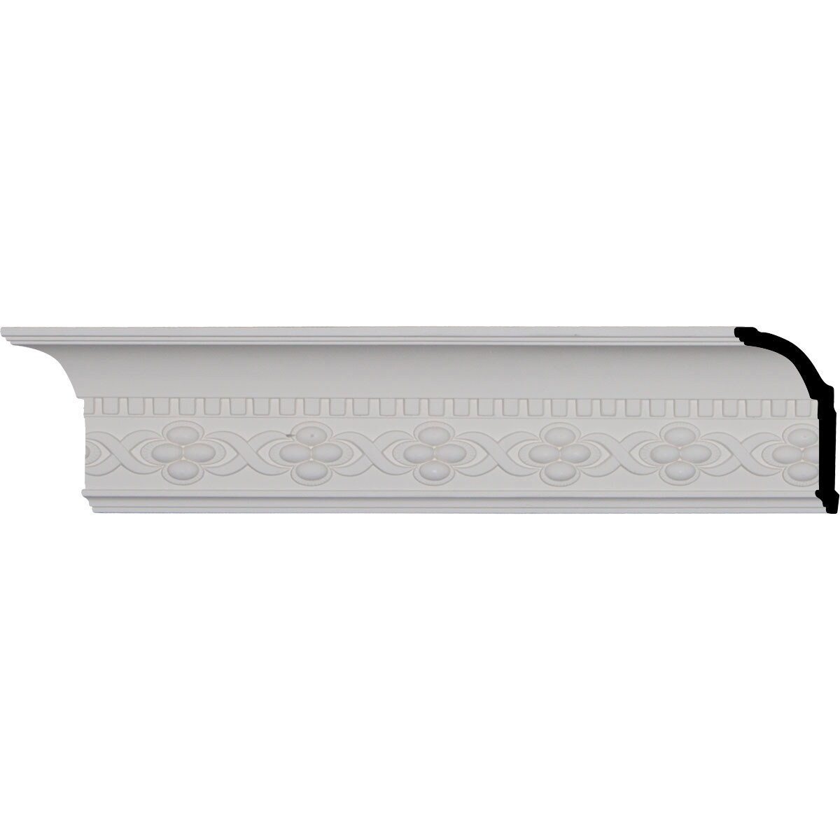 Ekena Millwork MLD05X04X05DE-CASE-2 Dentil 5-1/4-in x 7-ft 10-1/2-in Primed Urethane Crown Moulding 2 -Pack