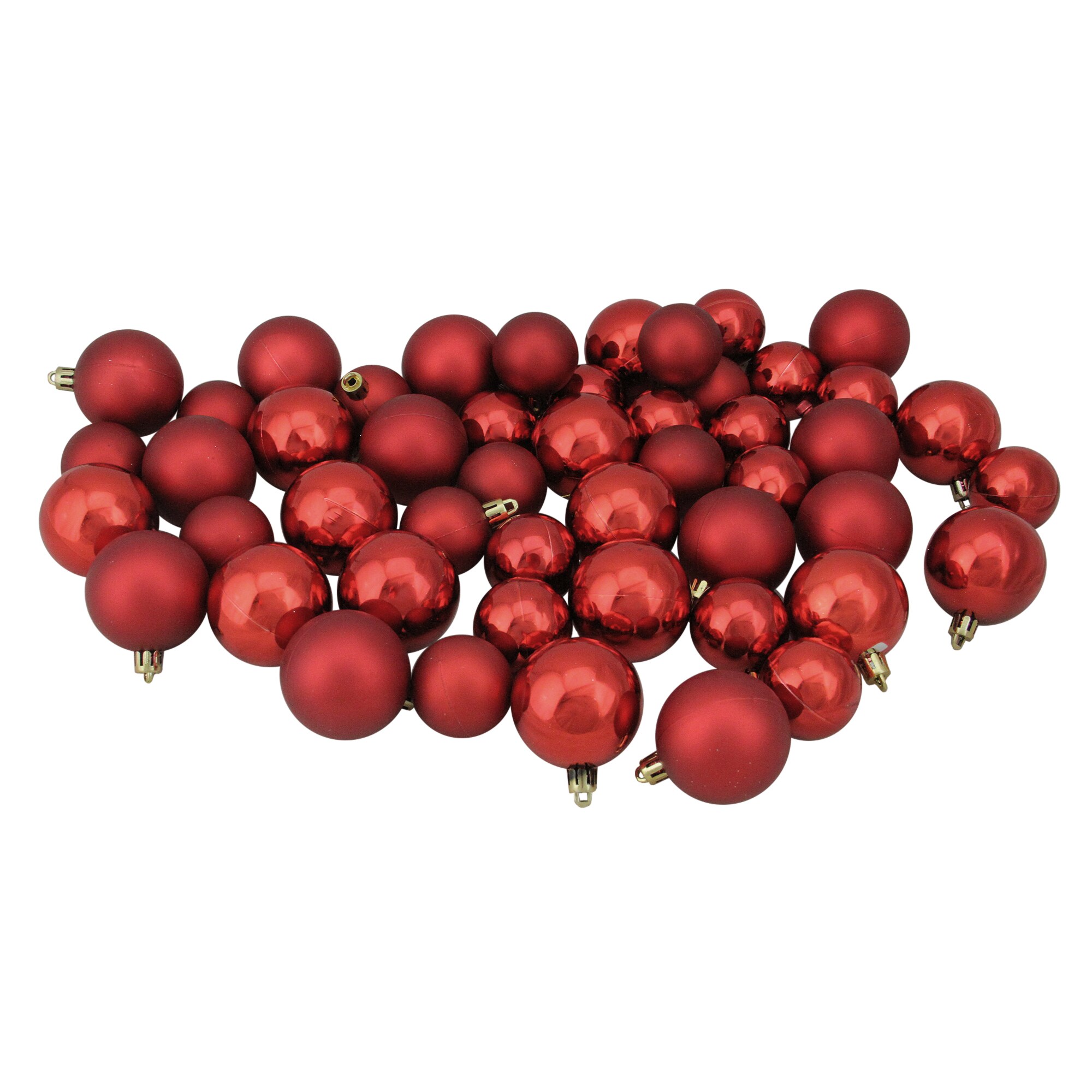 Northlight 32282261 50 -Pack Red Ball Standard Indoor Ornament set Shatterproof