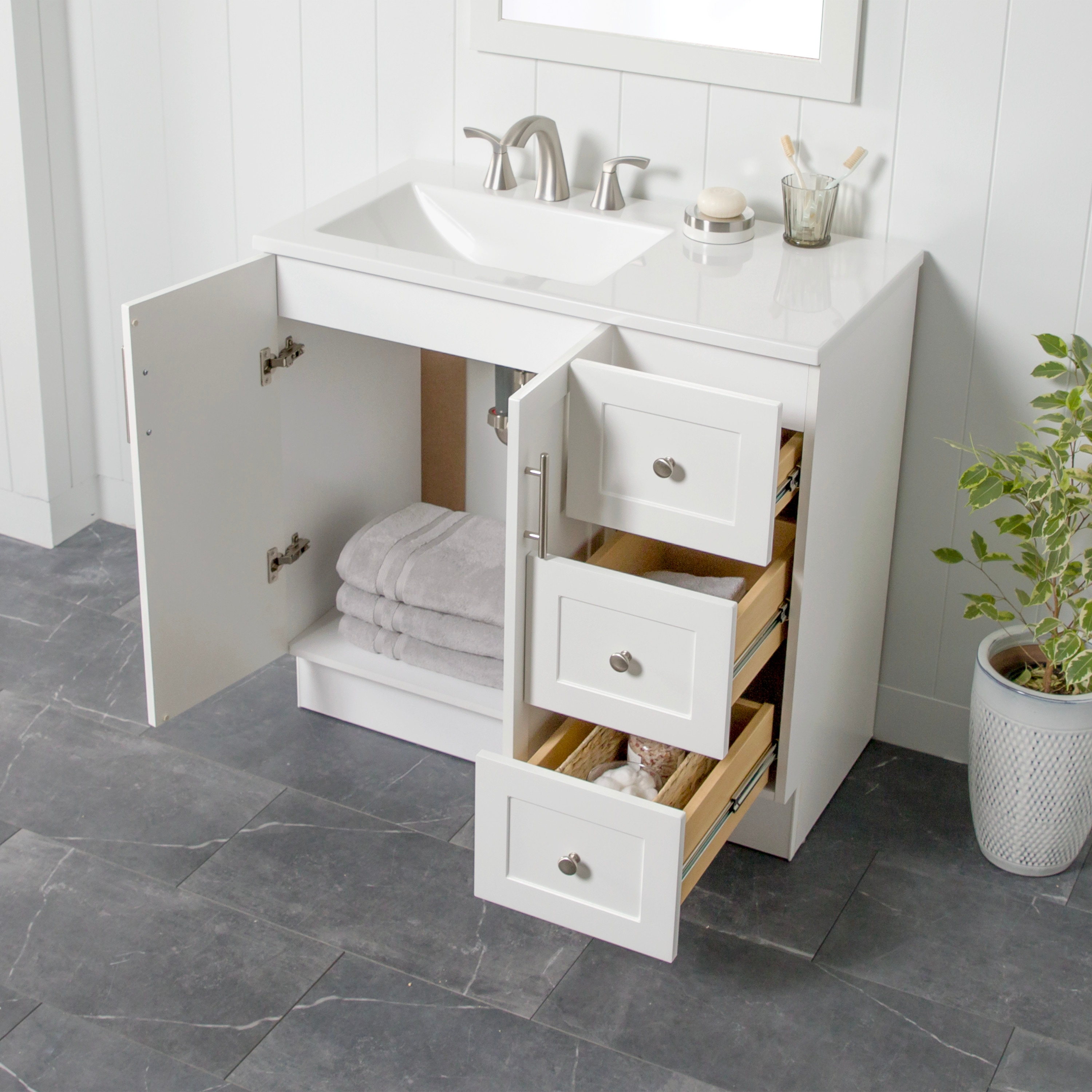 Project Source DV36P2-WH Bath-Vanity-Combo - View #3