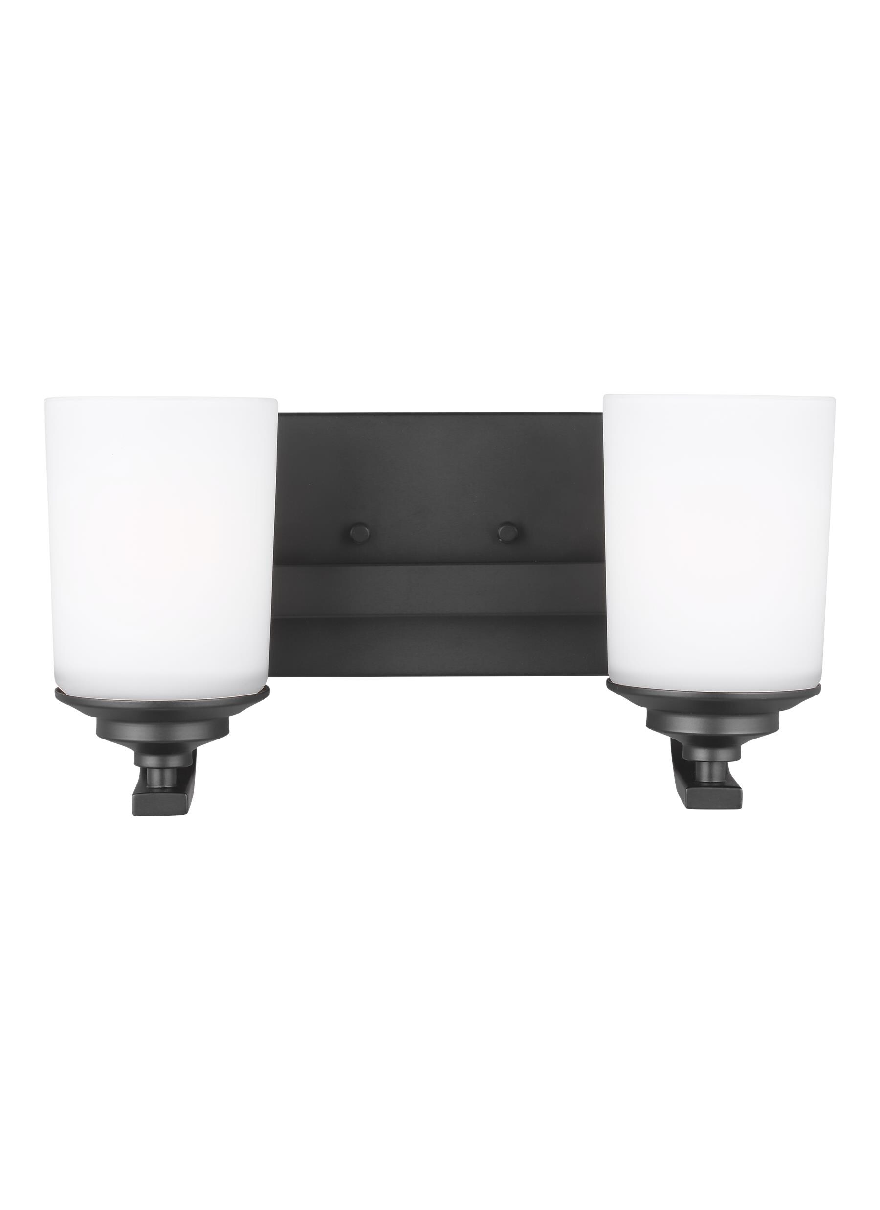 Generation Lighting 4430702EN3-112 Kemal 13.75-in 2 -Light Matte Black Transitional Vanity light