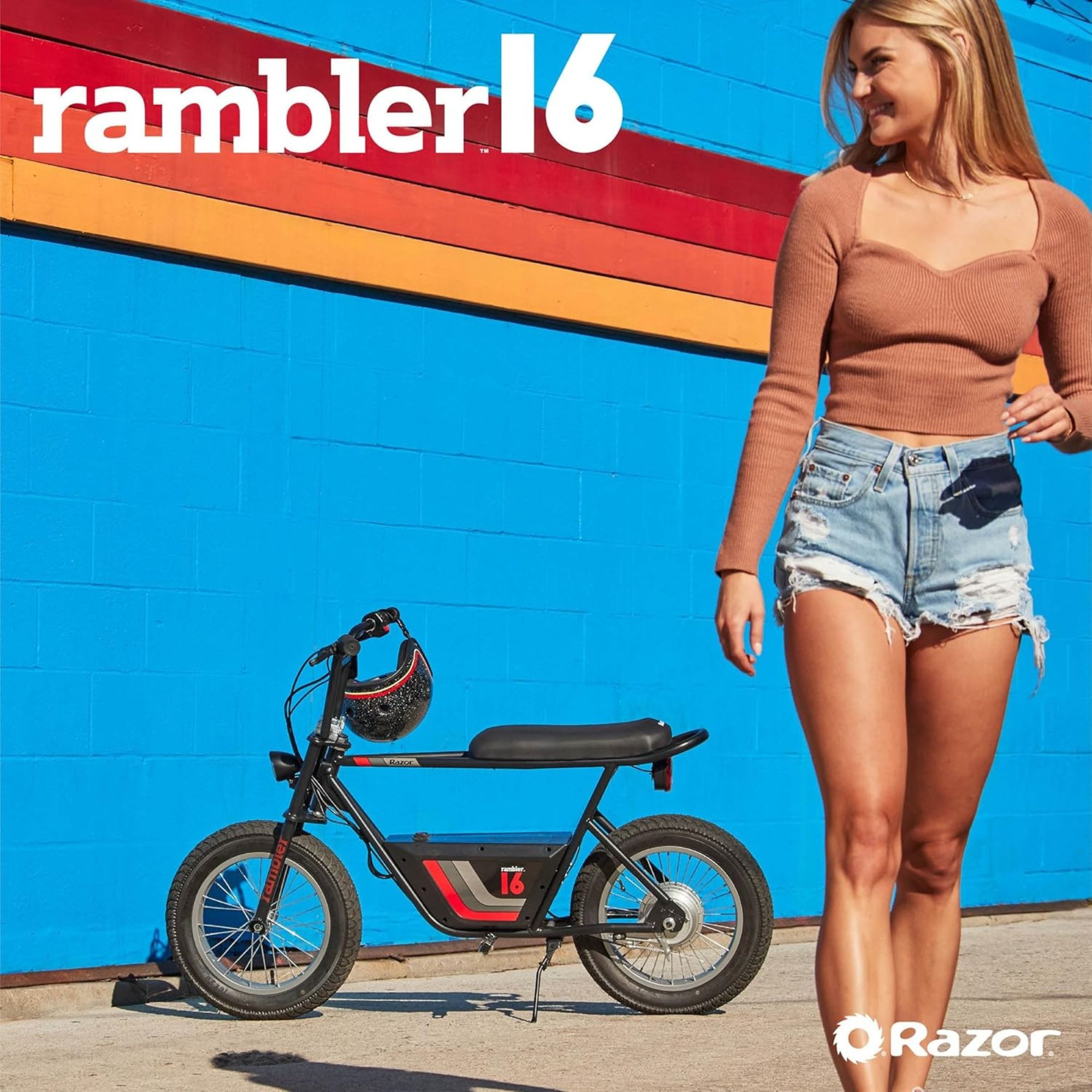 Razor Rambler 16 Electric Retro Minibike with 350W Motor and 36V ...