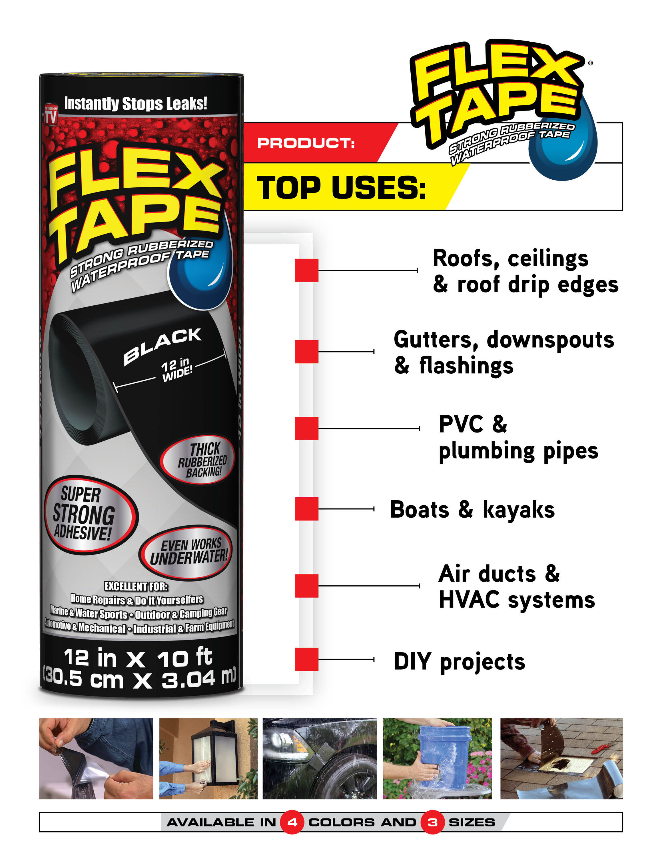 Flex Seal Flex Tape 4\ Black TFSBLKR0405