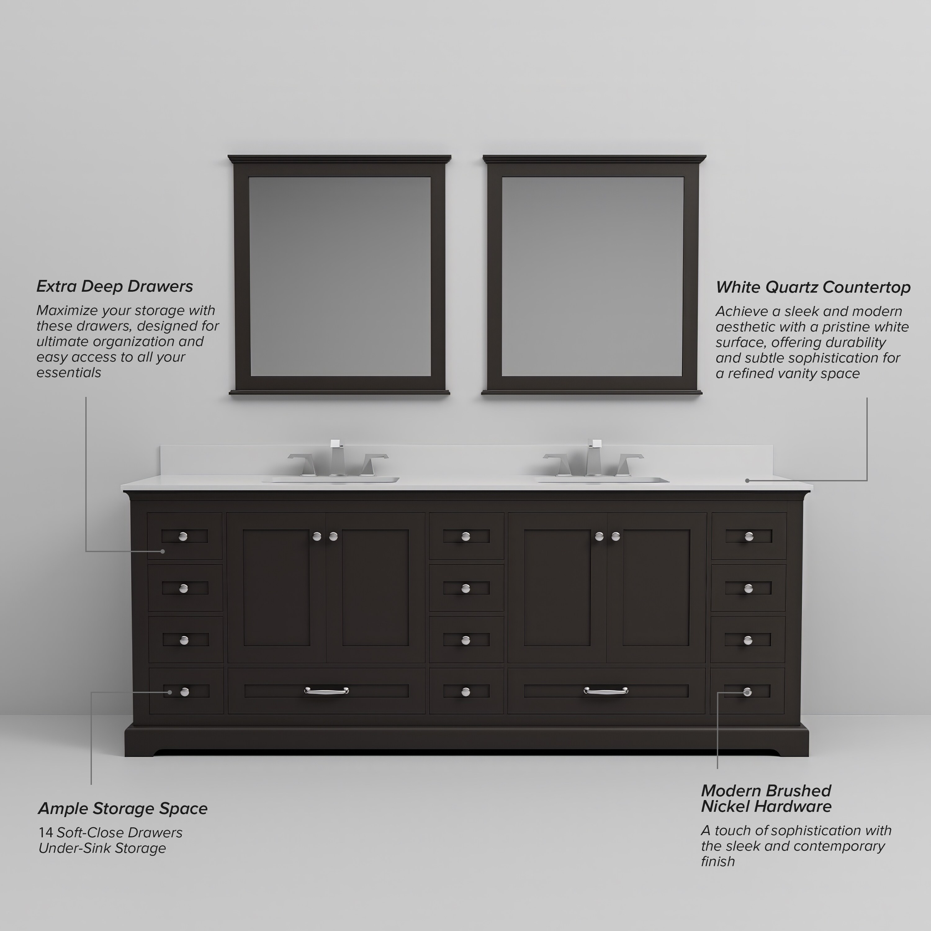 Lexora LD342284DGWQM34 Bath-Vanity-Combo - View #8