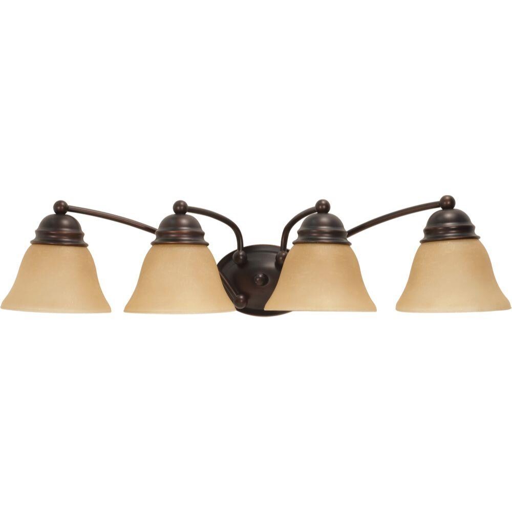  LW-SC527601 28.75-in 4-Light Mahogany Bronze Transitional Vanity Light Bar