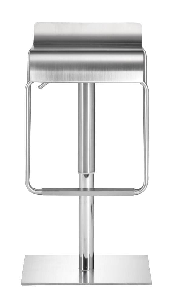 Modern Adjustable Silver Stainless Steel Bar Stool