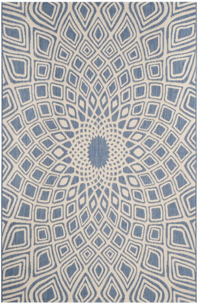 Safavieh CY6616-23321-6 Courtyard Alfort 7 x 10 (ft) Loomed Polypropylene Blue/Beige Rectangular Indoor/Outdoor Abstract Coastal Area rug