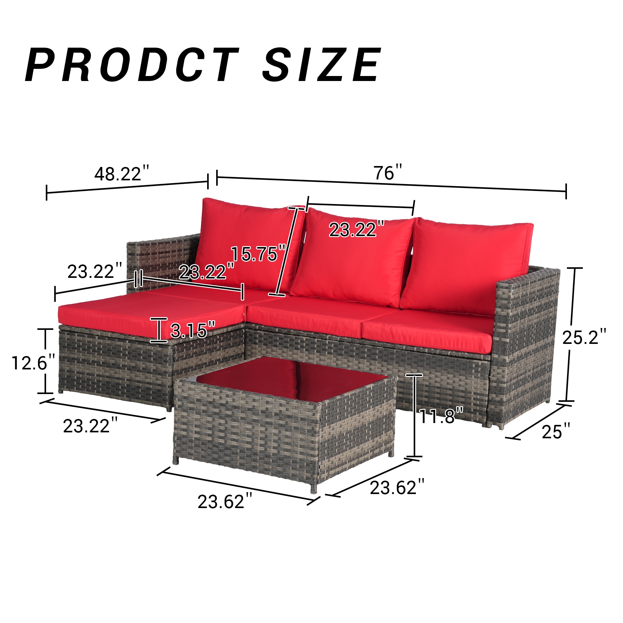 SINOFURN SYB670035RD Patio-Sofas-Daybeds - View #3