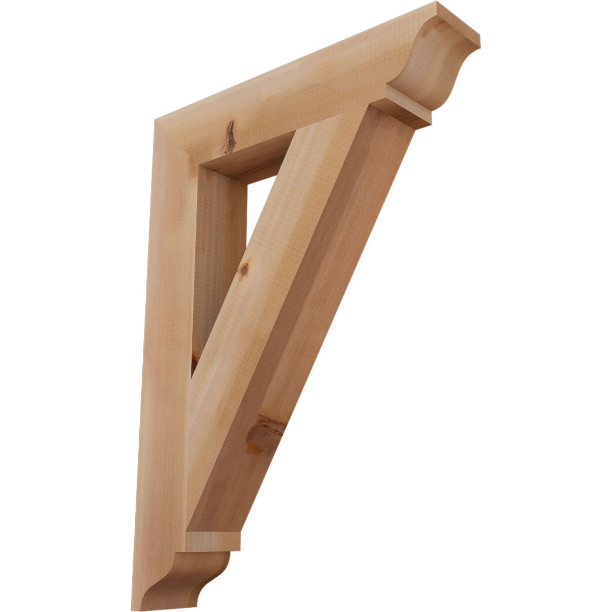 Ekena Millwork BKT04X20X28TRA01SWR Traditional traditional smooth 3-1/2-in x 20-in x 28-in Western red cedar Brown Wood Standard bracket