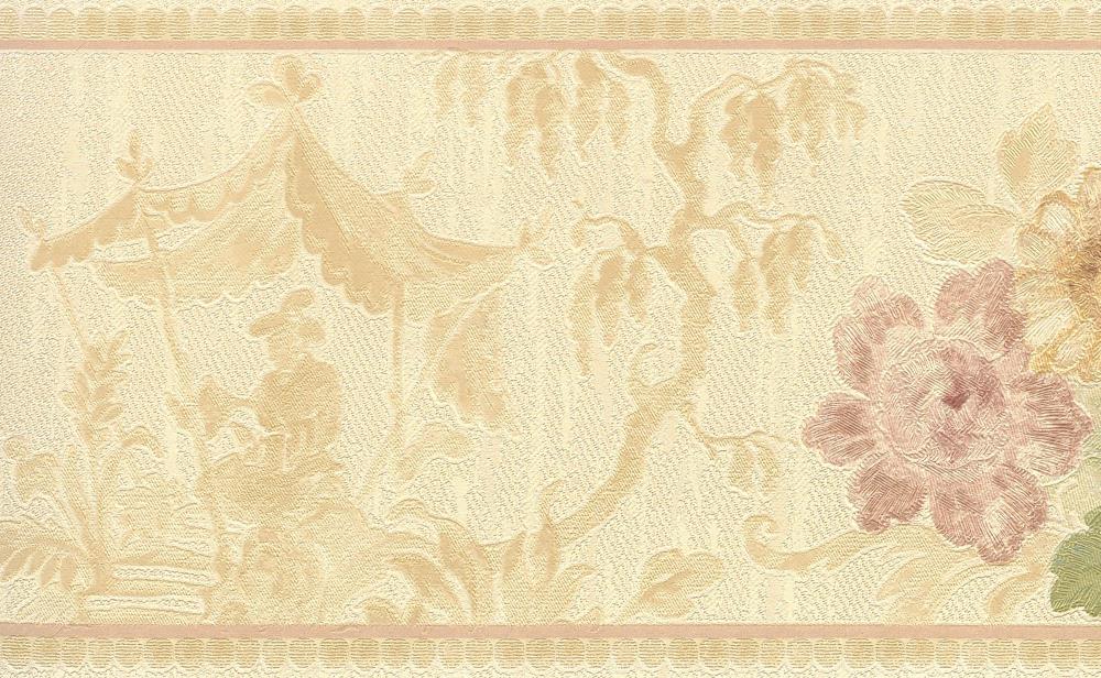 Dundee Deco 525in Floral Beige Green Gold Blooming Roses Mirage  Prepasted Wallpaper Border in the Wallpaper Borders department at Lowescom
