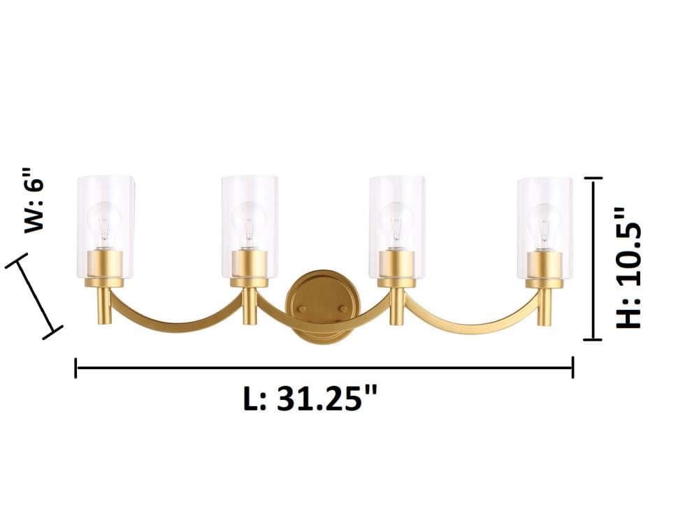 Eglo Devora 31.25-in 4-light Antique Gold Transitional Vanity Light In 