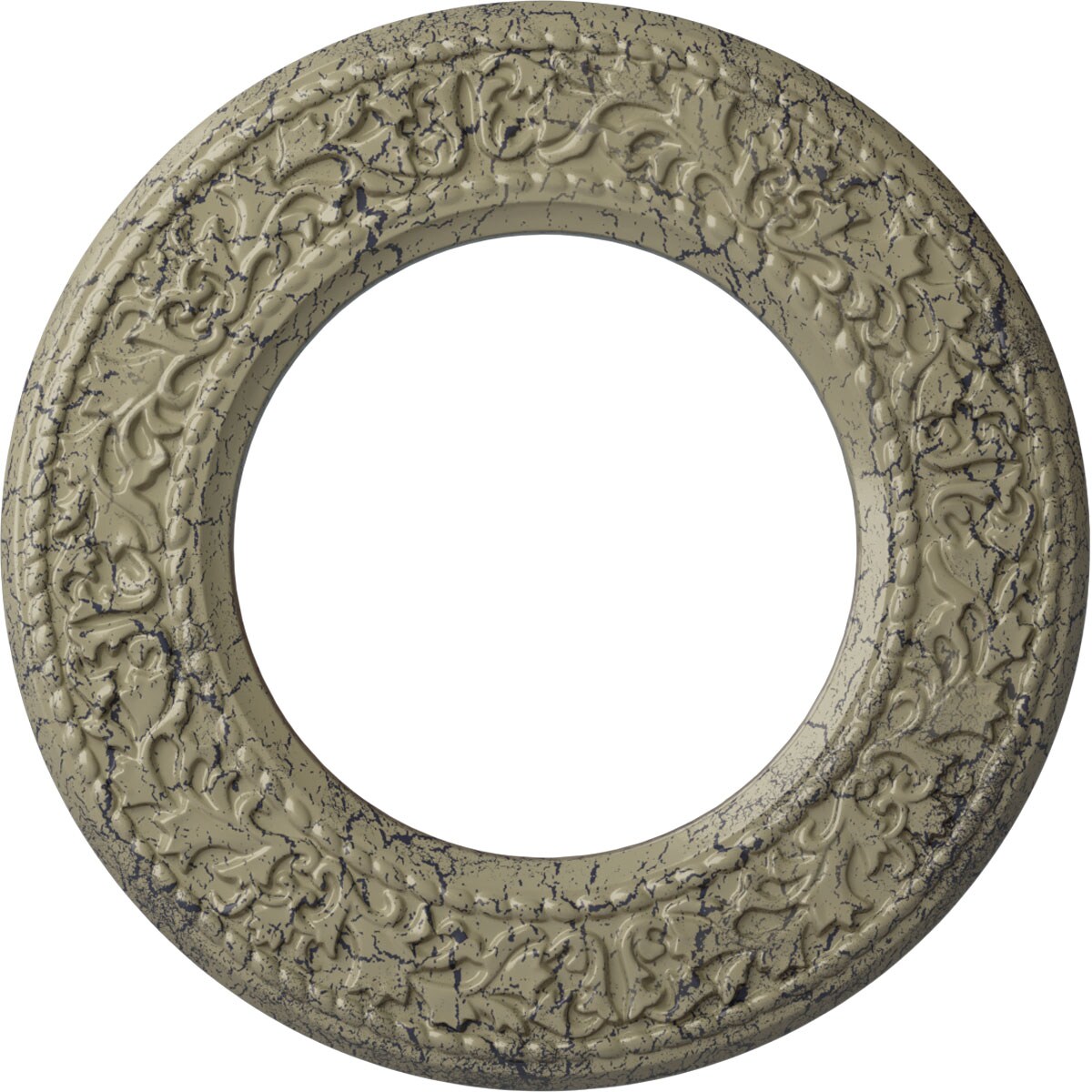 Ekena Millwork CM13BLCSC Blackthorn 13.375-in W x 13.375-in L Painted Castle Stone Crackle Polyurethane Whole Ceiling Medallion