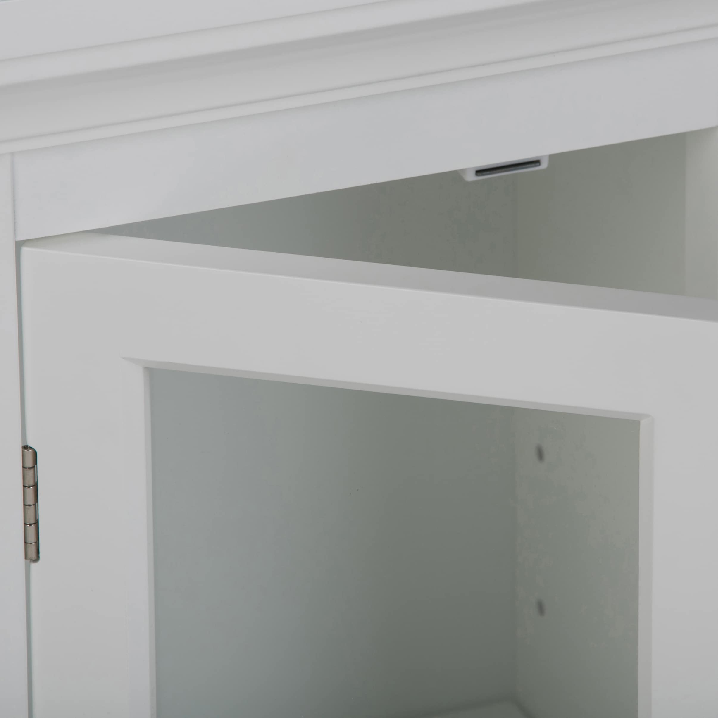 Pure White Rubberwood Single Door Wall Cabinet