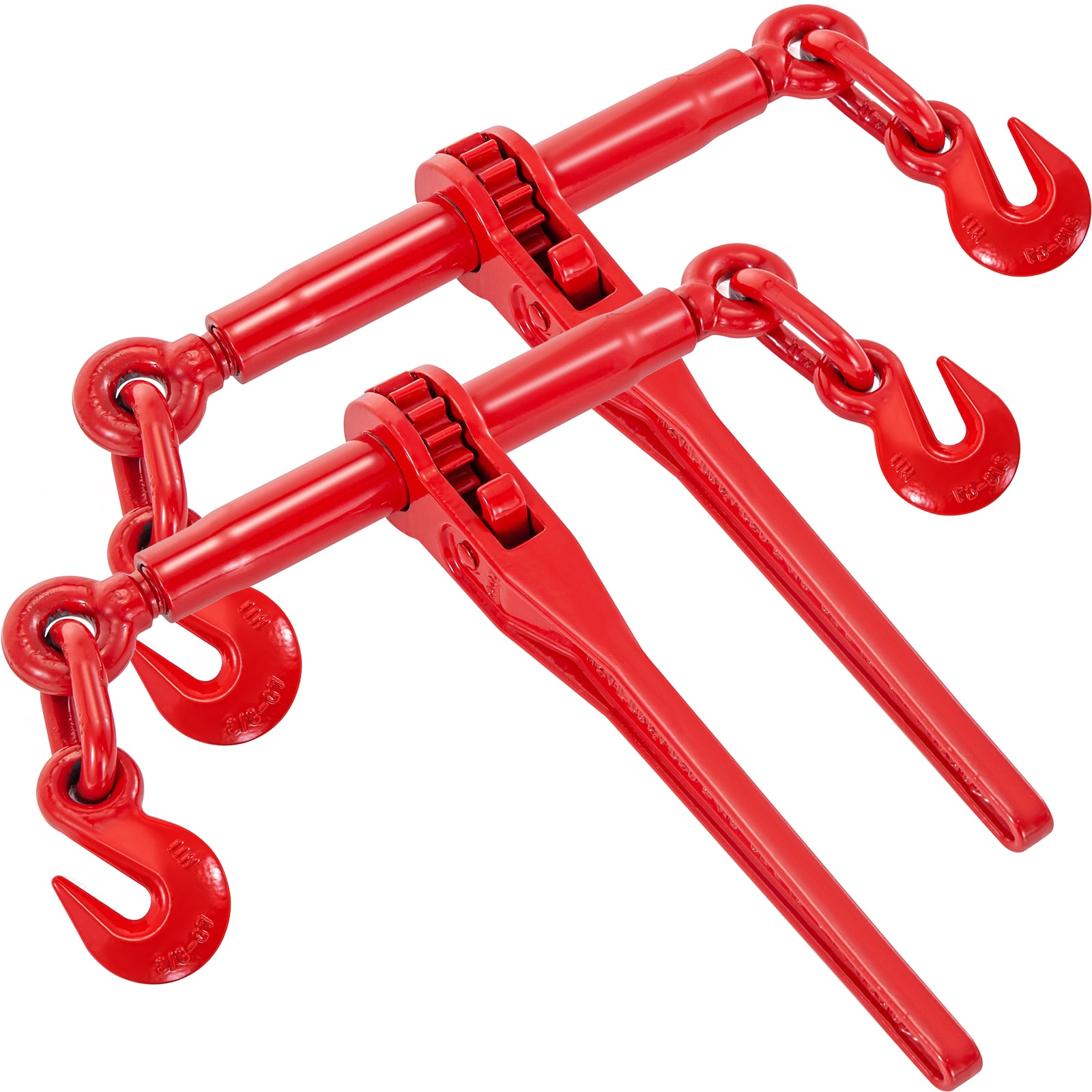 SVOPES 9.215 lbs 3/8inch – 1/2inch Ratchet Load Binders. G70 Hooks. Adjustable Length. Grade 70-80 Chains. Tie-Down and Hauling. Towing. 2-Pack. Red. Durable Steel #SVOPESSZGL2P308860V0