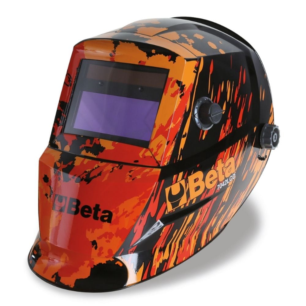 Beta 070420001 Auto Darkening Variable Shade Orange/Black/Red Welding Helmet