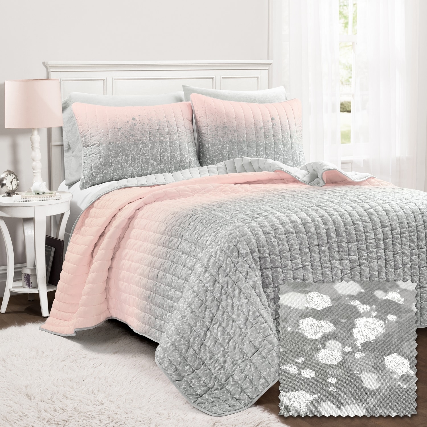 Lush Decor 21T010291 Blush Ombre Twin Quilt