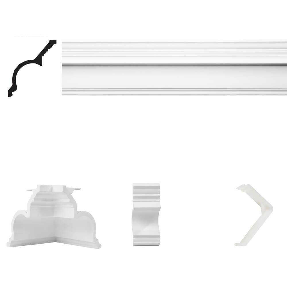 Focal Point 16360RK13X13 Governor's Palace Crown Moulding Room Kit 78-in Primed Polyurethane Crown Moulding