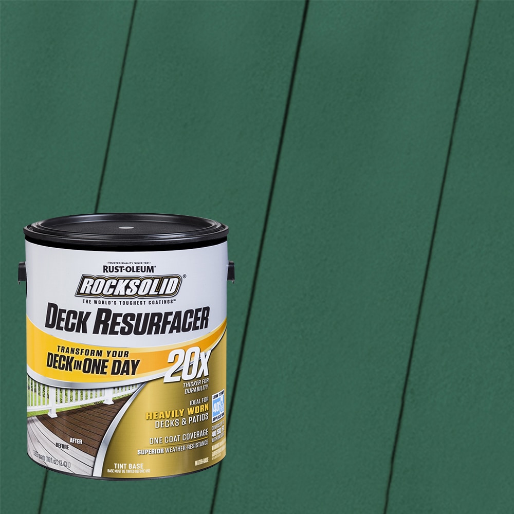 Rust-Oleum 319380T RockSolid 20X Deck Resurfacer Pre-Tinted Forest Solid Exterior Wood Stain and Sealer in One ( 1-gallon )