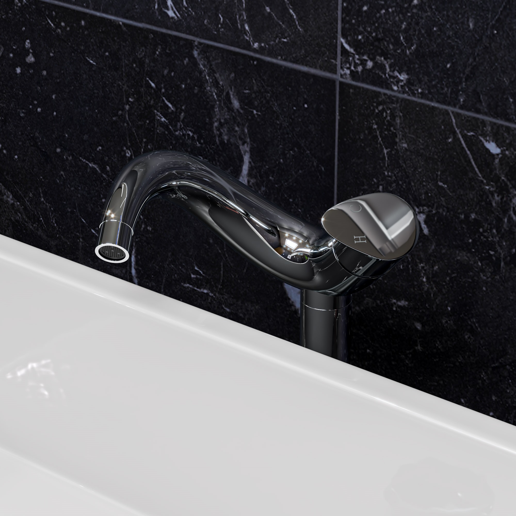 Polished Chrome Tall Single-Handle Bathroom Faucet