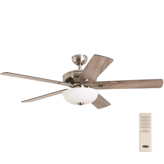 Harbor Breeze Kitsilano 52 In Brushed Nickel Led Indoor Ceiling Fan With Remote 5 Blade The Fans Department At Com - Patriot Lighting Ceiling Fan Remote Instructions
