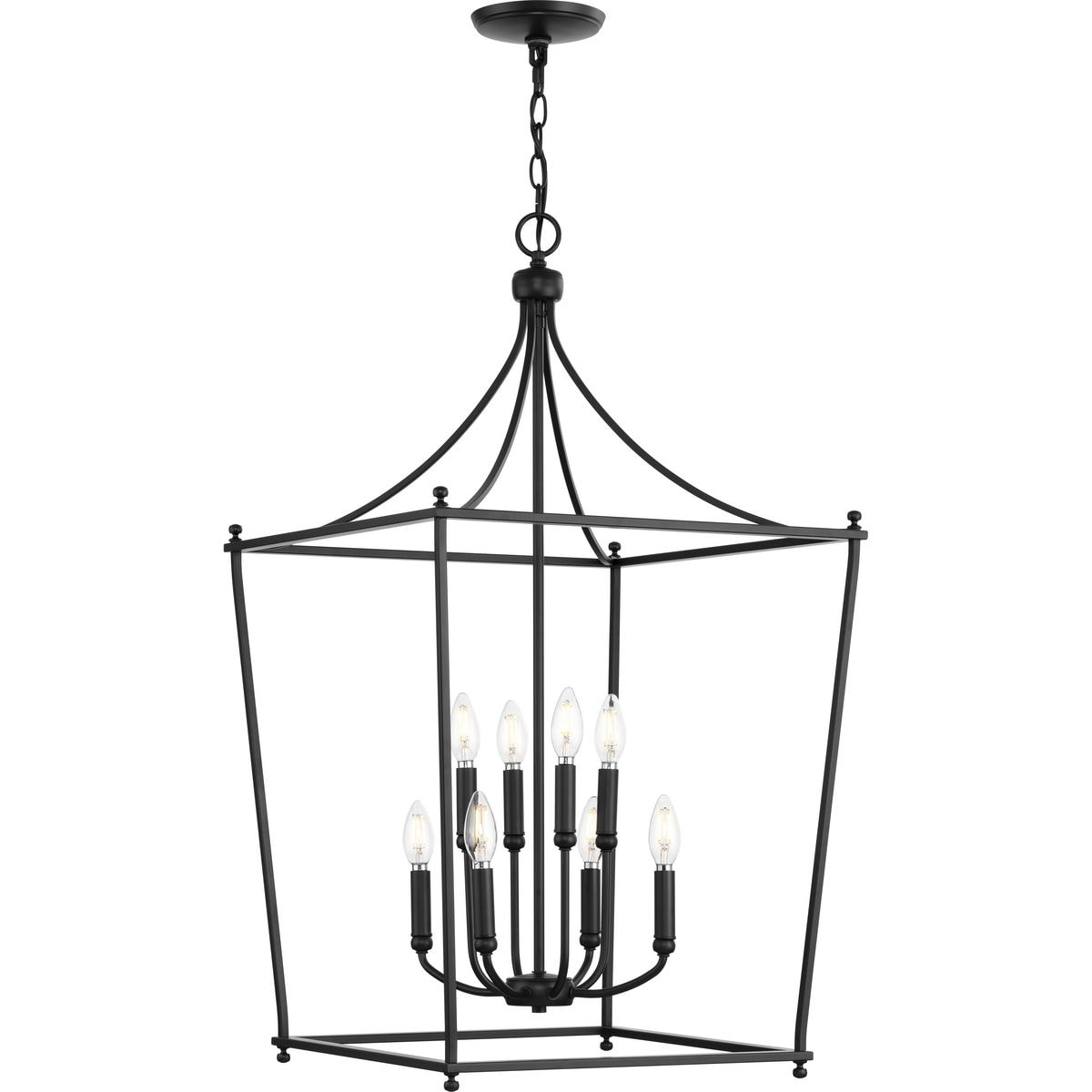 Progress Lighting P500371-31M Parkhurst 8 -Light Matte Black Transitional For Use in Bedrooms, Dining Rooms, Foyers, Kitchens, Living Rooms Chandelier