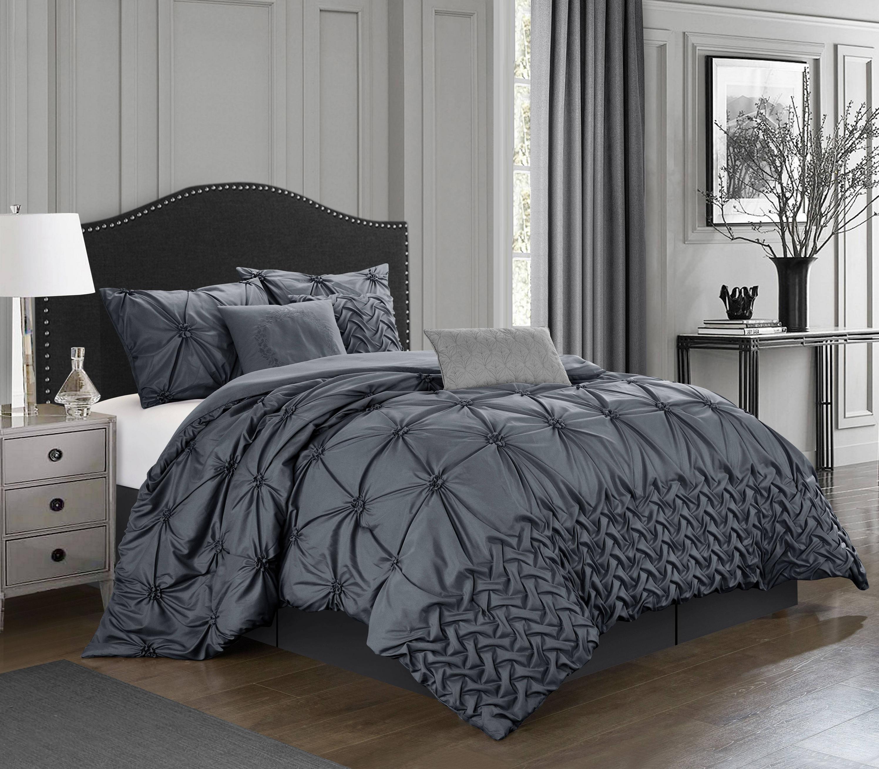 Nanshing 7 Piece Grey Queen Comforter Set In The Bedding Sets