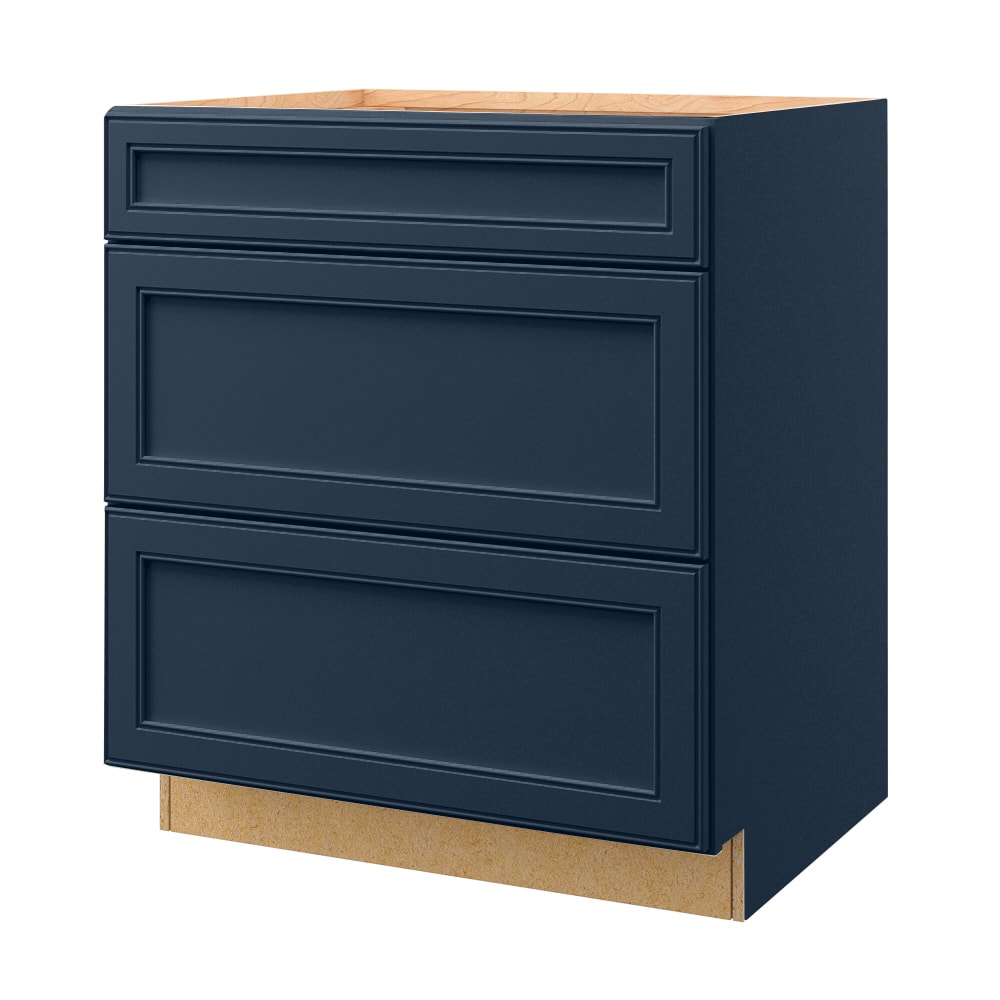 allen + roth 21300SH Southam 30-in W x 34.5-in H x 24-in D Navy 3 -Drawers Drawer Base Fully assembled Cabinet (Recessed Panel Square)