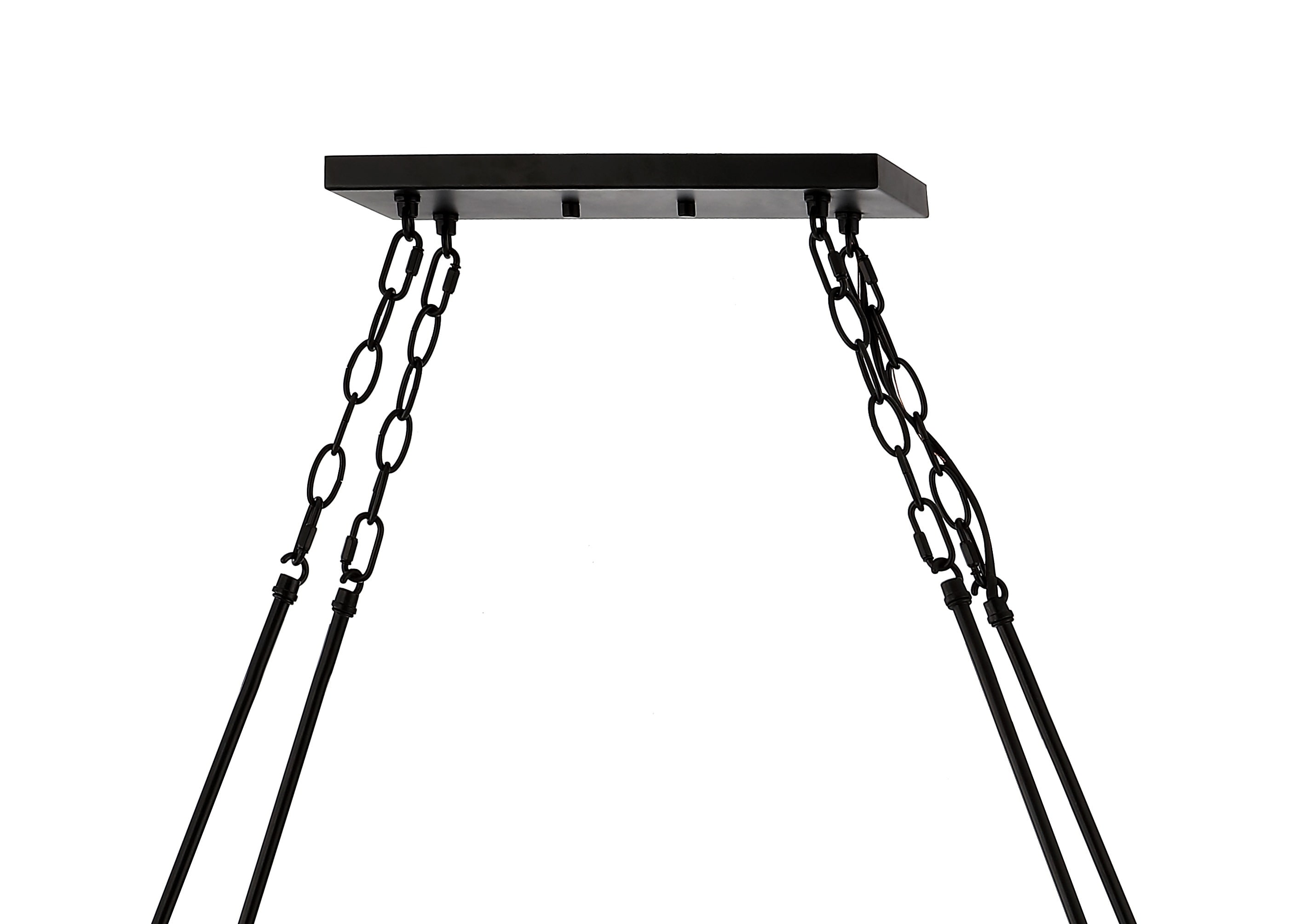 Athos 45.5" 12-Light Black Iron Rustic Farmhouse Chandelier