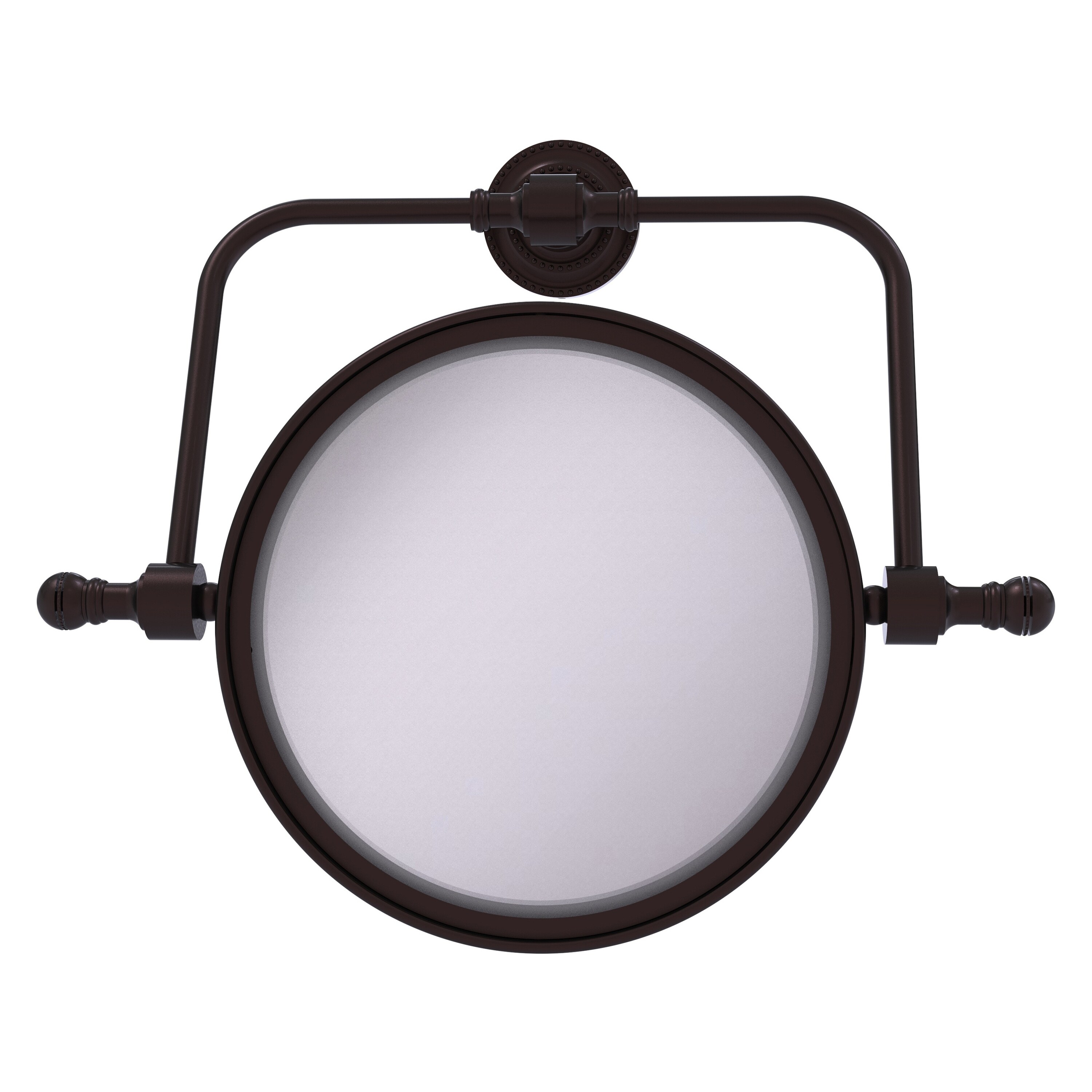 Allied Brass Retro Dot 7-in x 8-in Antique Bronze Double-Sided Magnifying Wall-Mounted Vanity Mirror