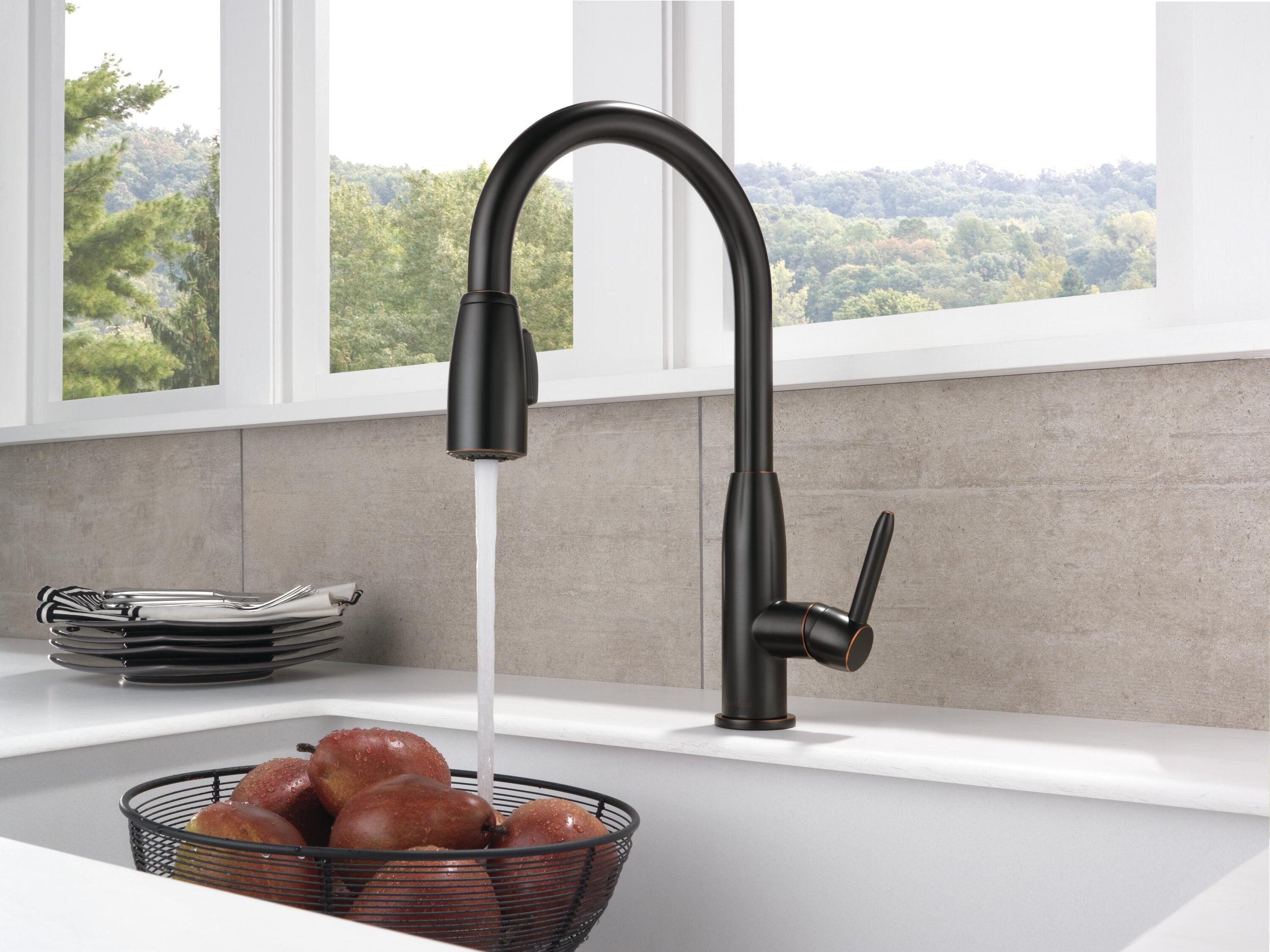 Peerless Turnbridge Oil Rubbed Bronze Single Handle Pull-down Kitchen ...