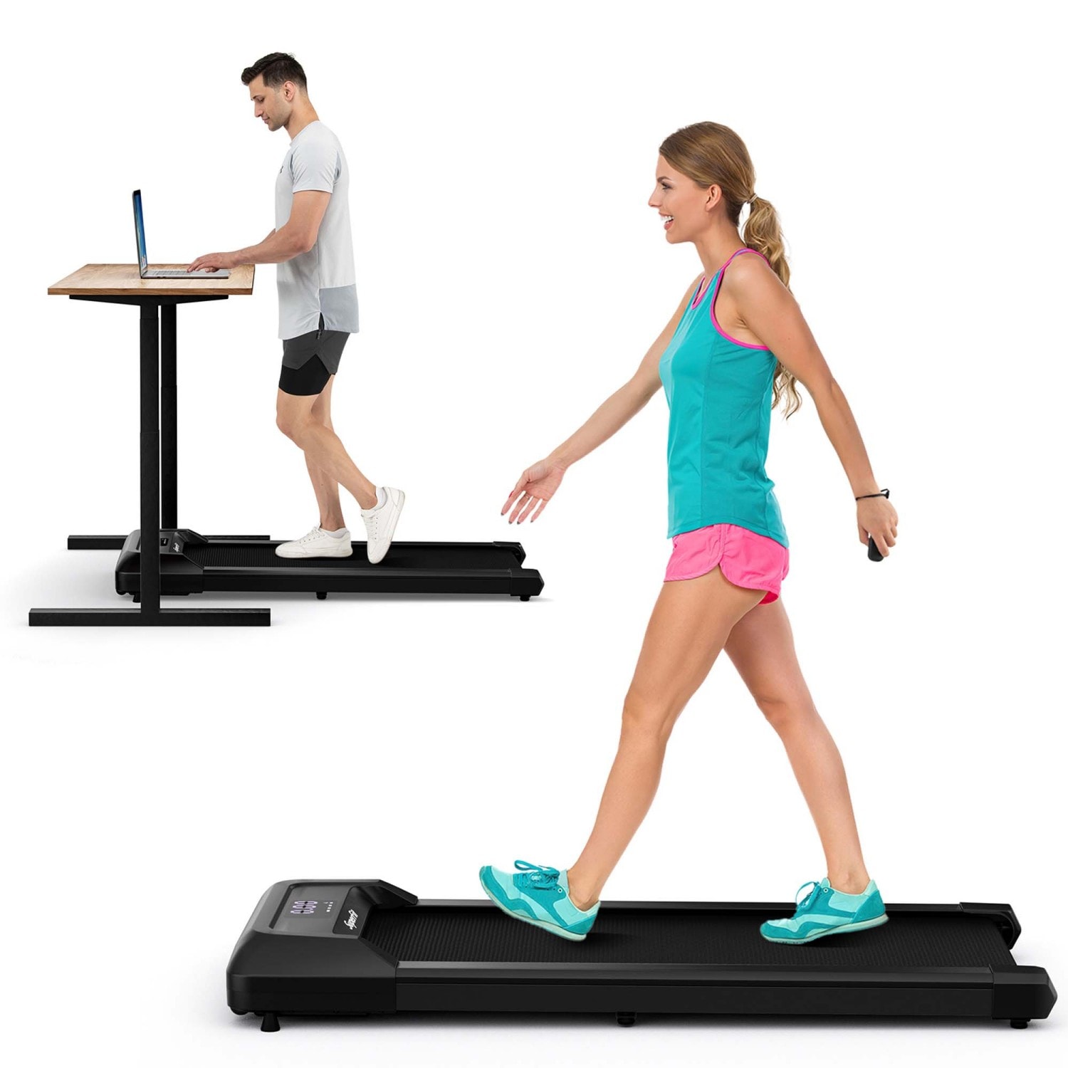 Costway SP38076US-BK SuperFit 0.6-3.8MPH Walking Pad Under Desk Treadmill with Remote Control and LED Display Black