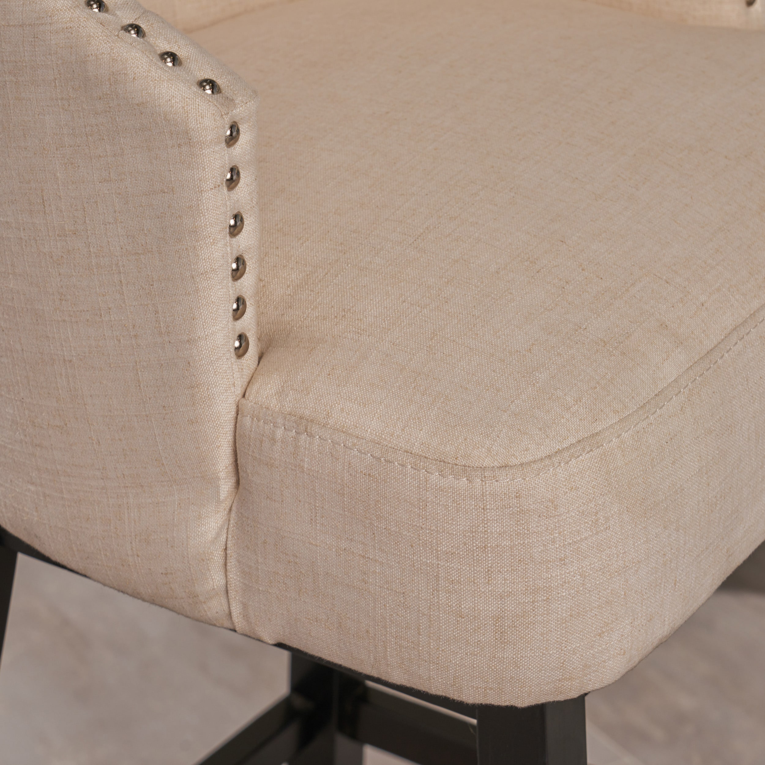 Ogden beige discount swivel bar stools