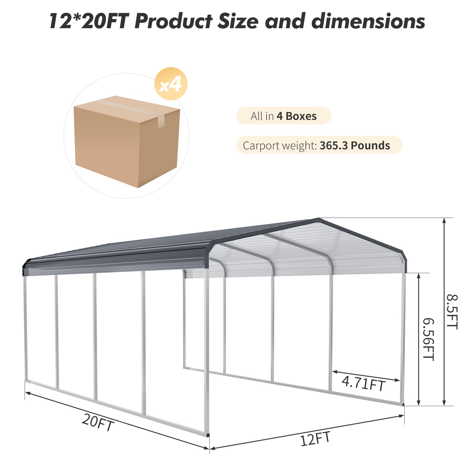 GarveeLife LMYCP-IQ612938 Carport-Covers - View #3