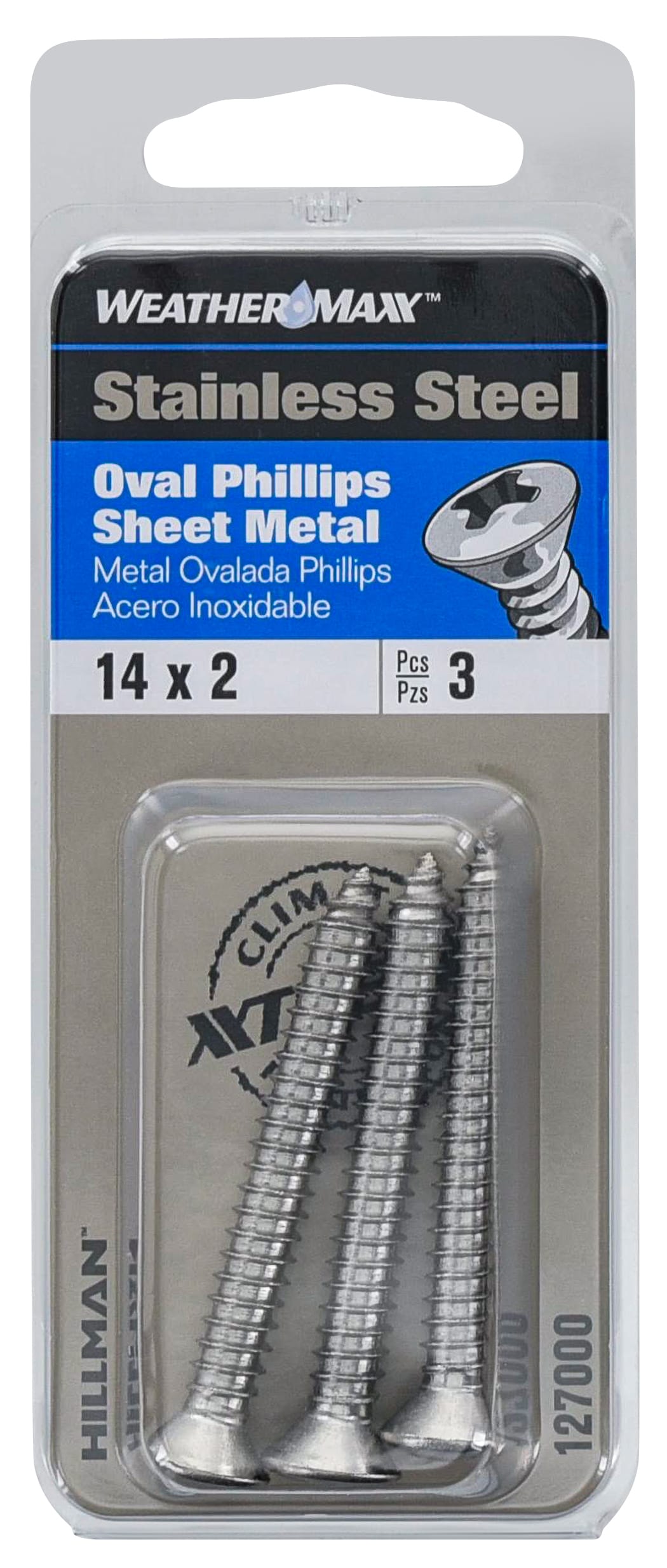 Hillman 127000 #14 x 2-in Phillips -Drive Standard Sheet Metal Screws 3 -Count