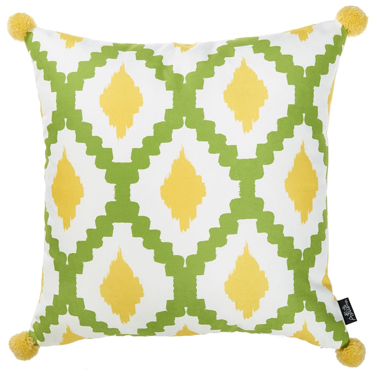 HomeRoots 355667 Josephine 18-in x 18-in Yellow and Green Indoor Decorative Cover