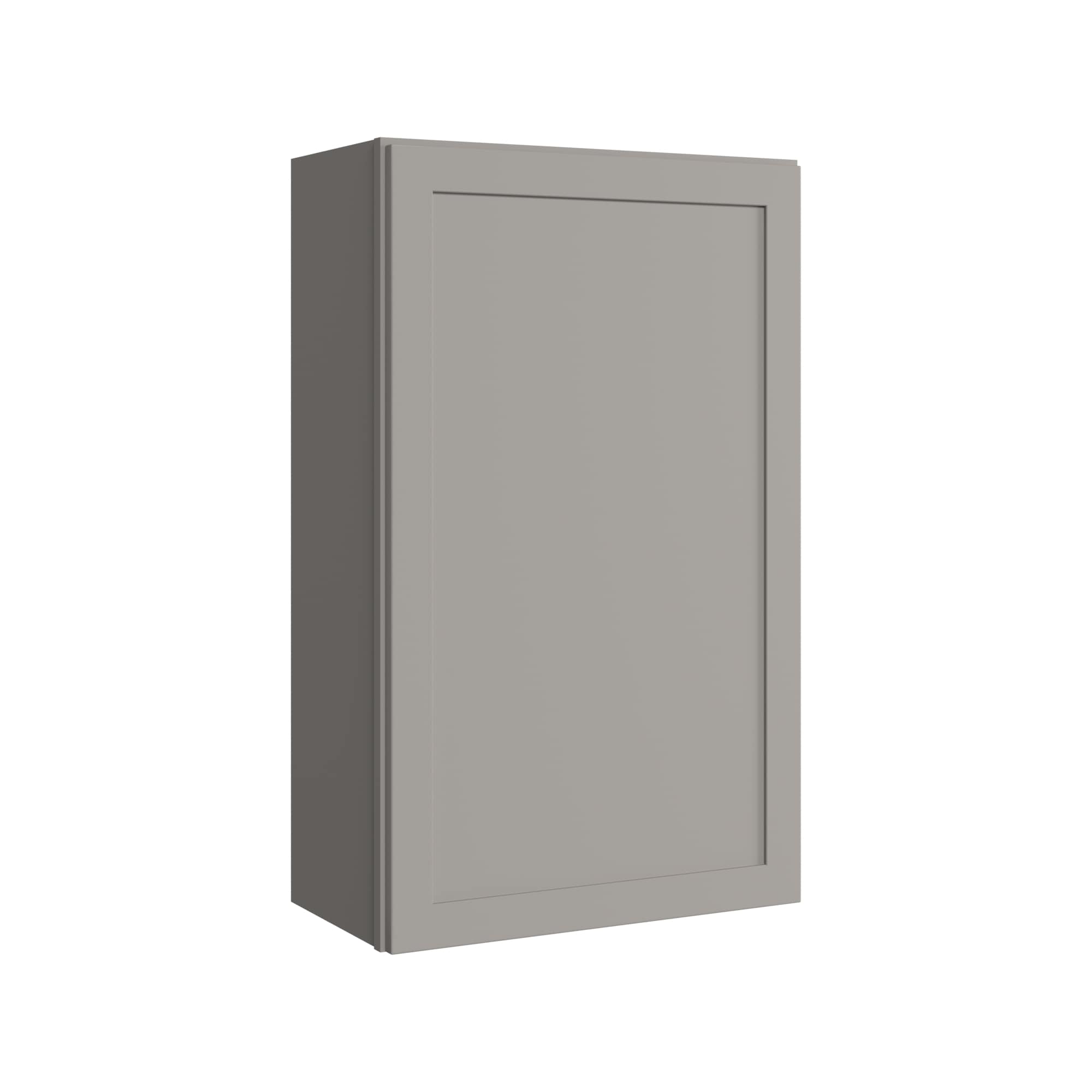 KraftMaid Momentum W2439RG81 Deveron 24-in W x 39-in H x 12-in D Pebble Grey Wall Fully assembled Plywood Cabinet (Recessed Panel Shaker)